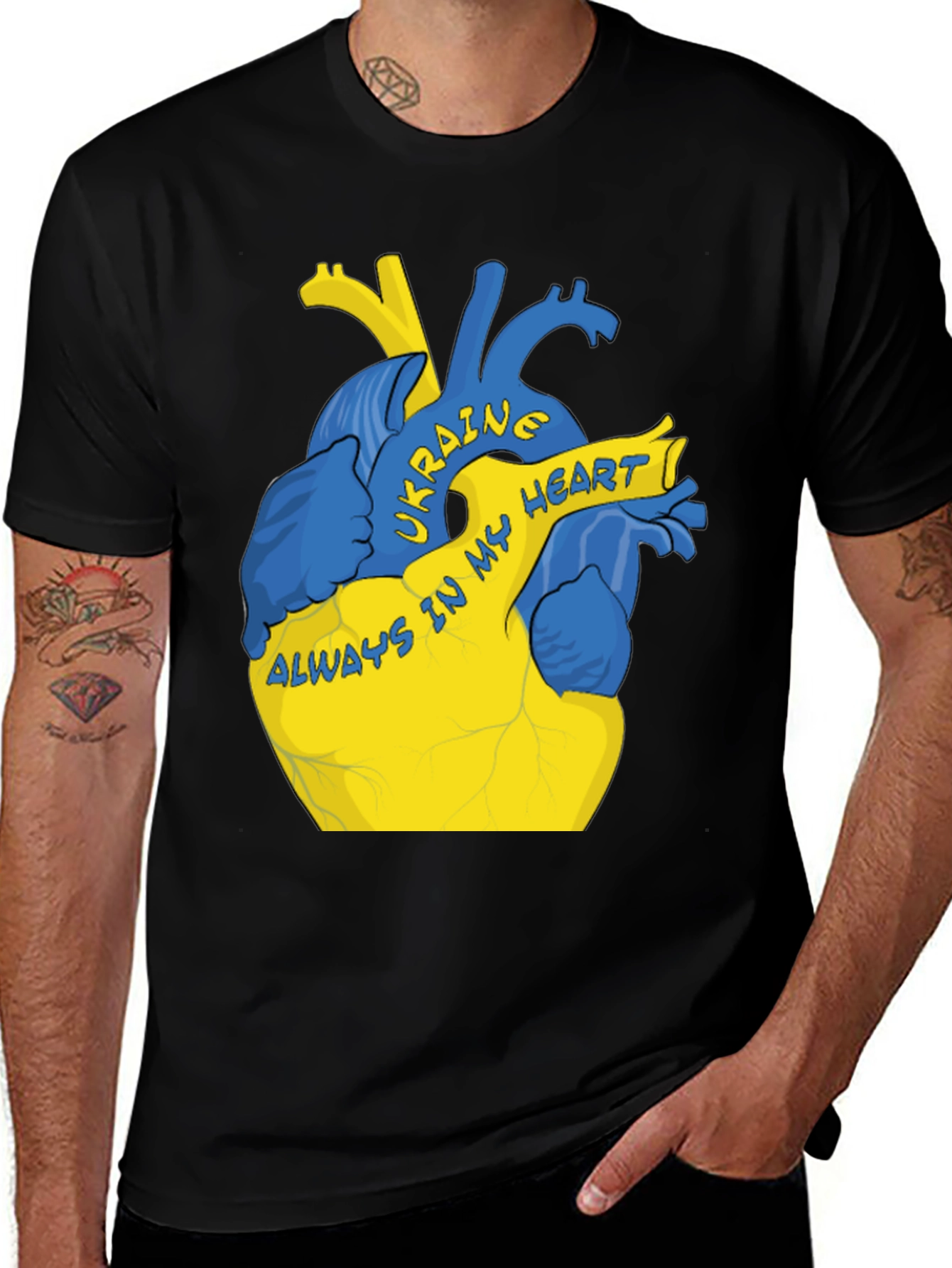 Ukraine In My Heart T-Shirt - Patriotic Support Tee