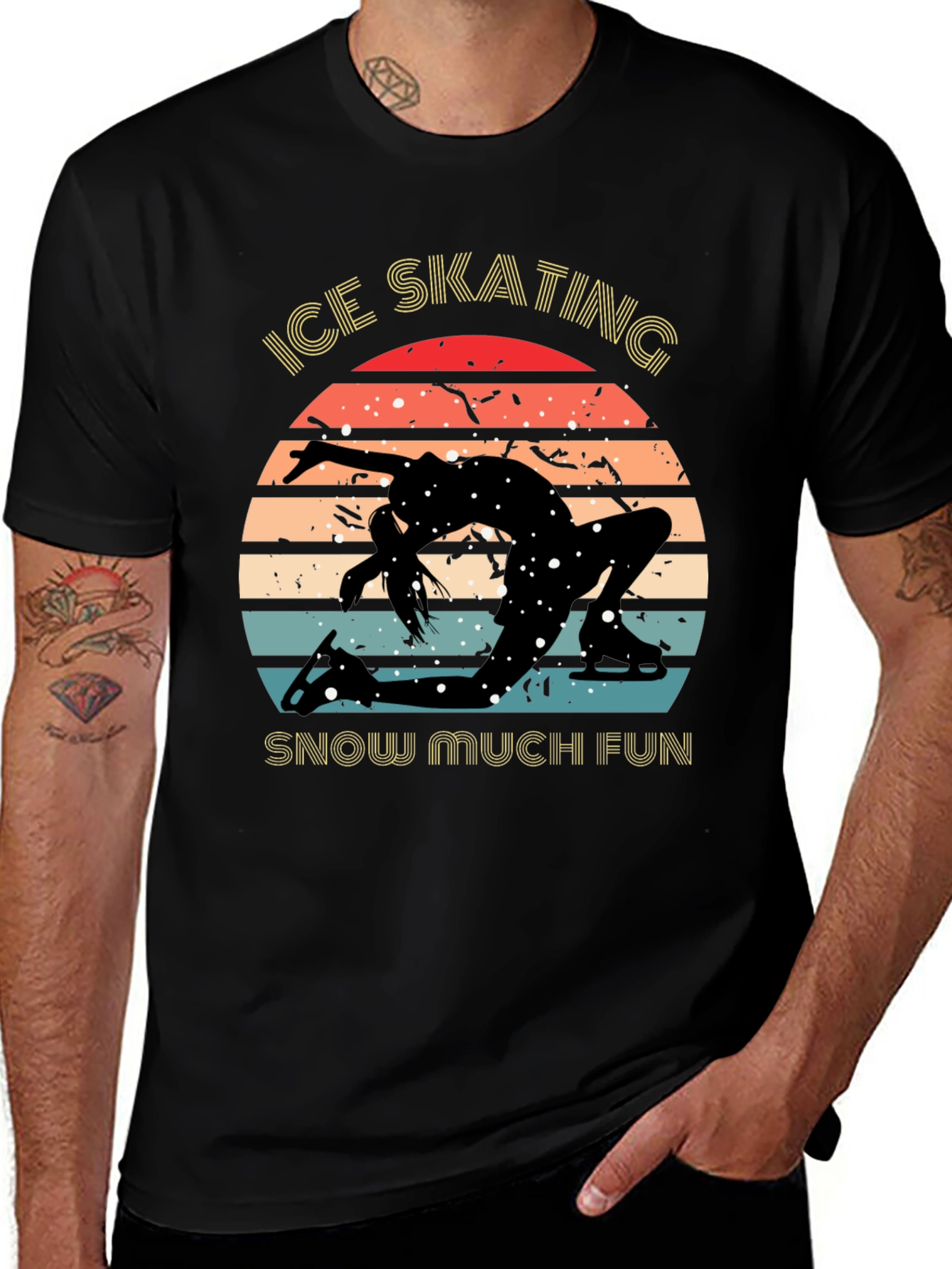 Ice Skating Retro T-Shirt - "Snow Much Fun"