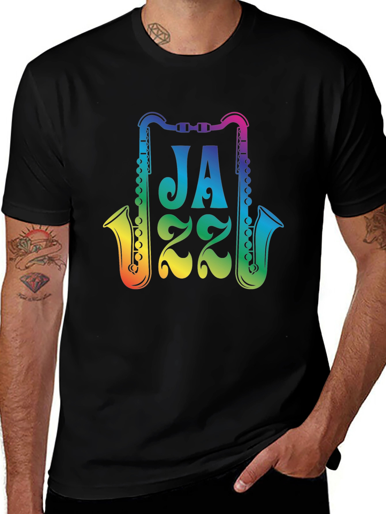 Variant 8 of Rainbow Jazz Saxophone Graphic Tee