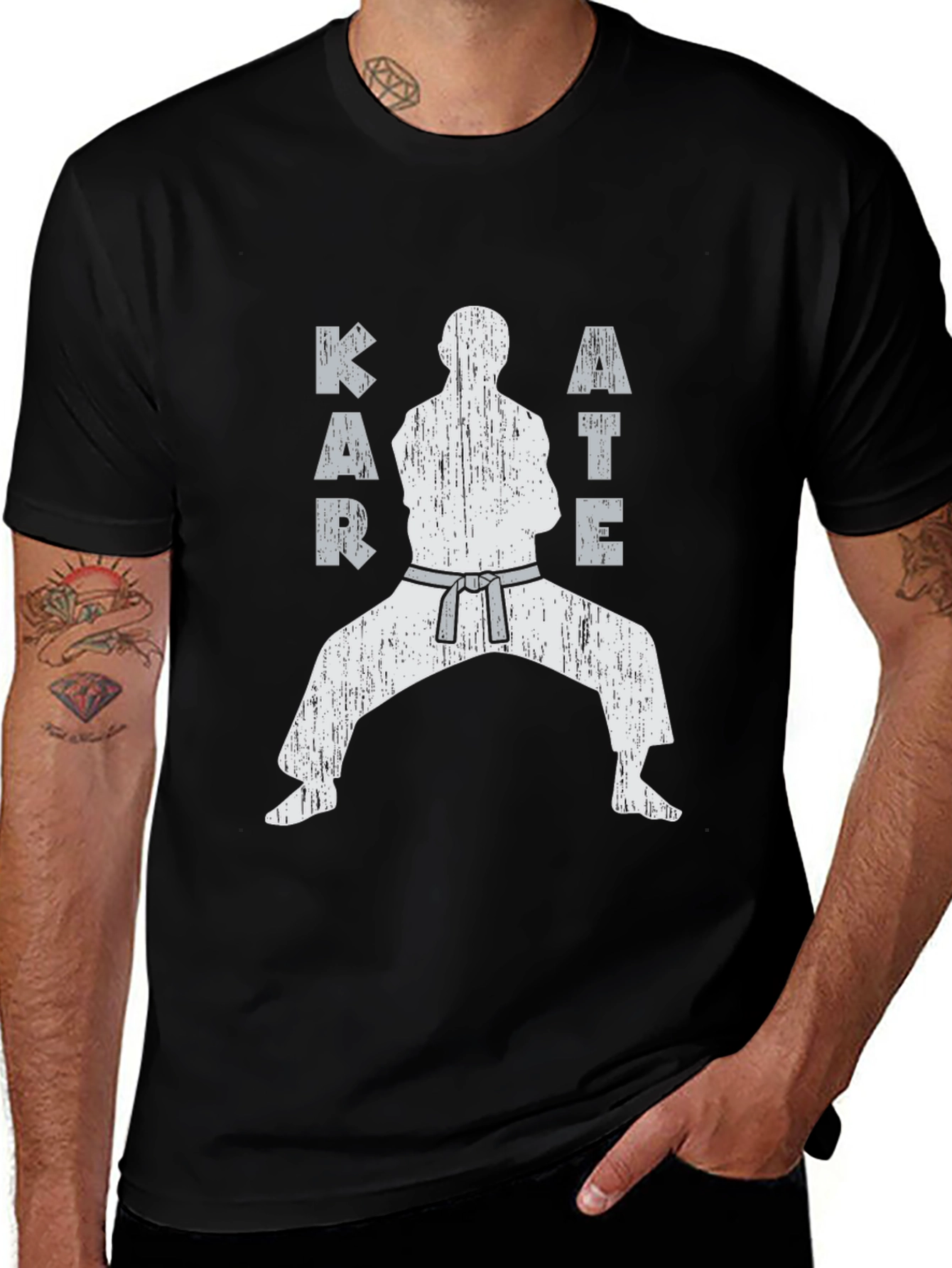 Variant 11 of Karate Silhouette Black T-Shirt