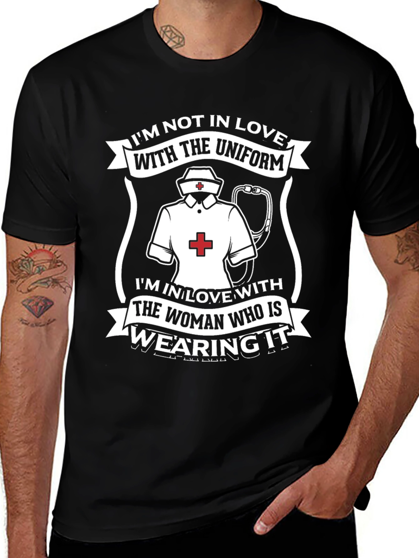 Variant 15 of Nurse Uniform T-Shirt - I'm Not In Love With The Uniform