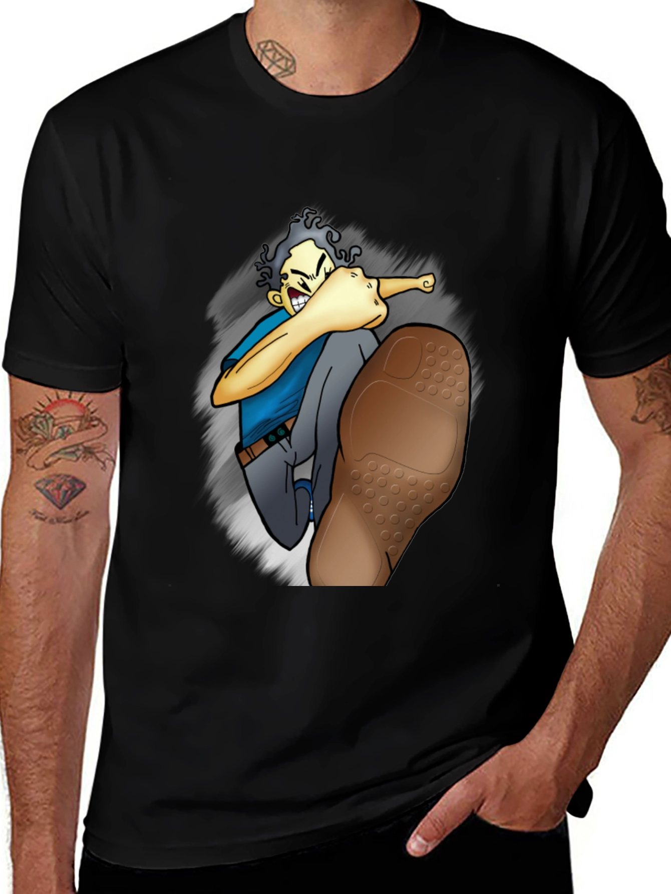 Variant 12 of Cartoon Kick T-Shirt - Unique Graphic Tee