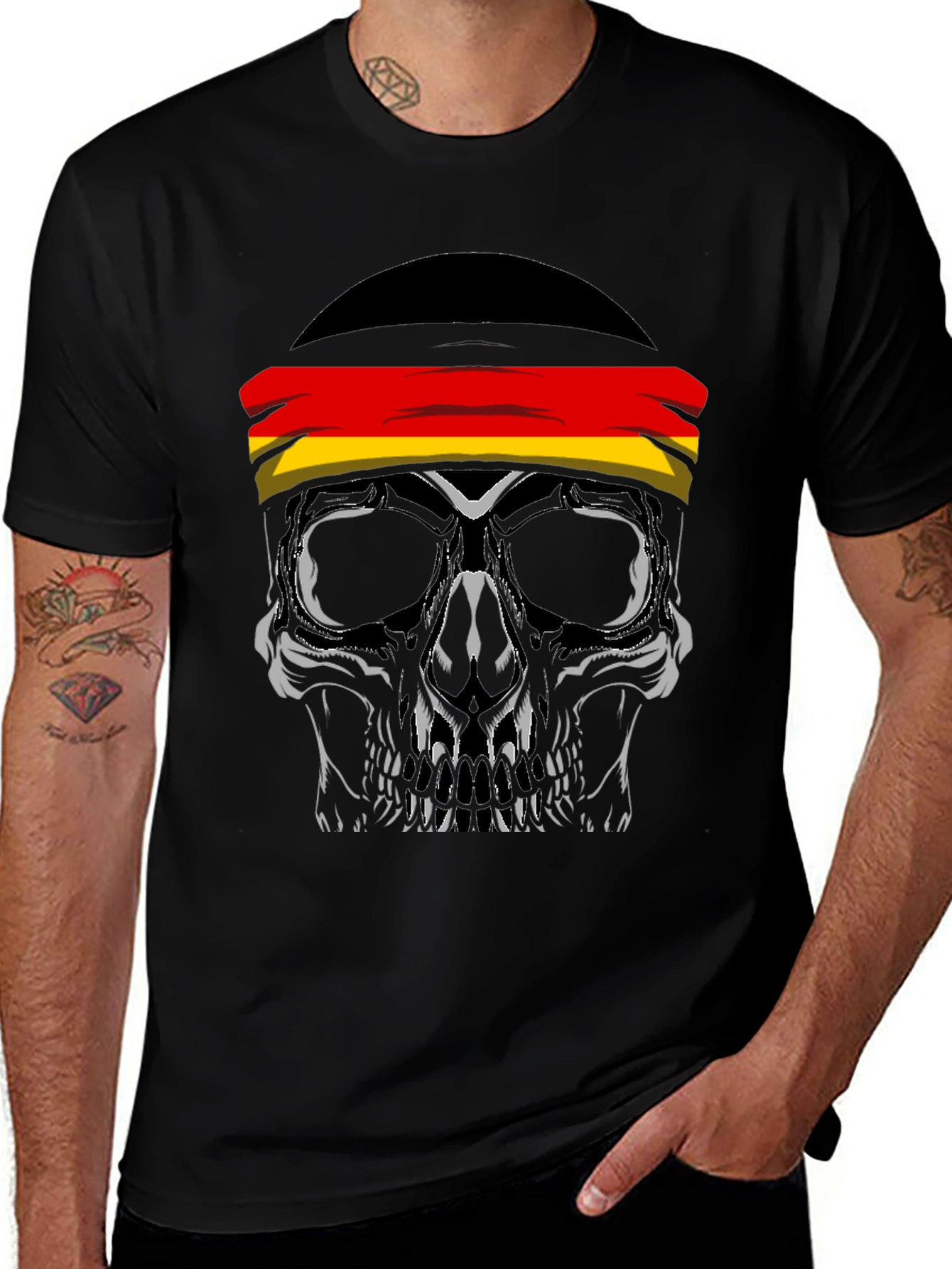 Variant 26 of Skull T-Shirt Germany Flag Bandana - Black