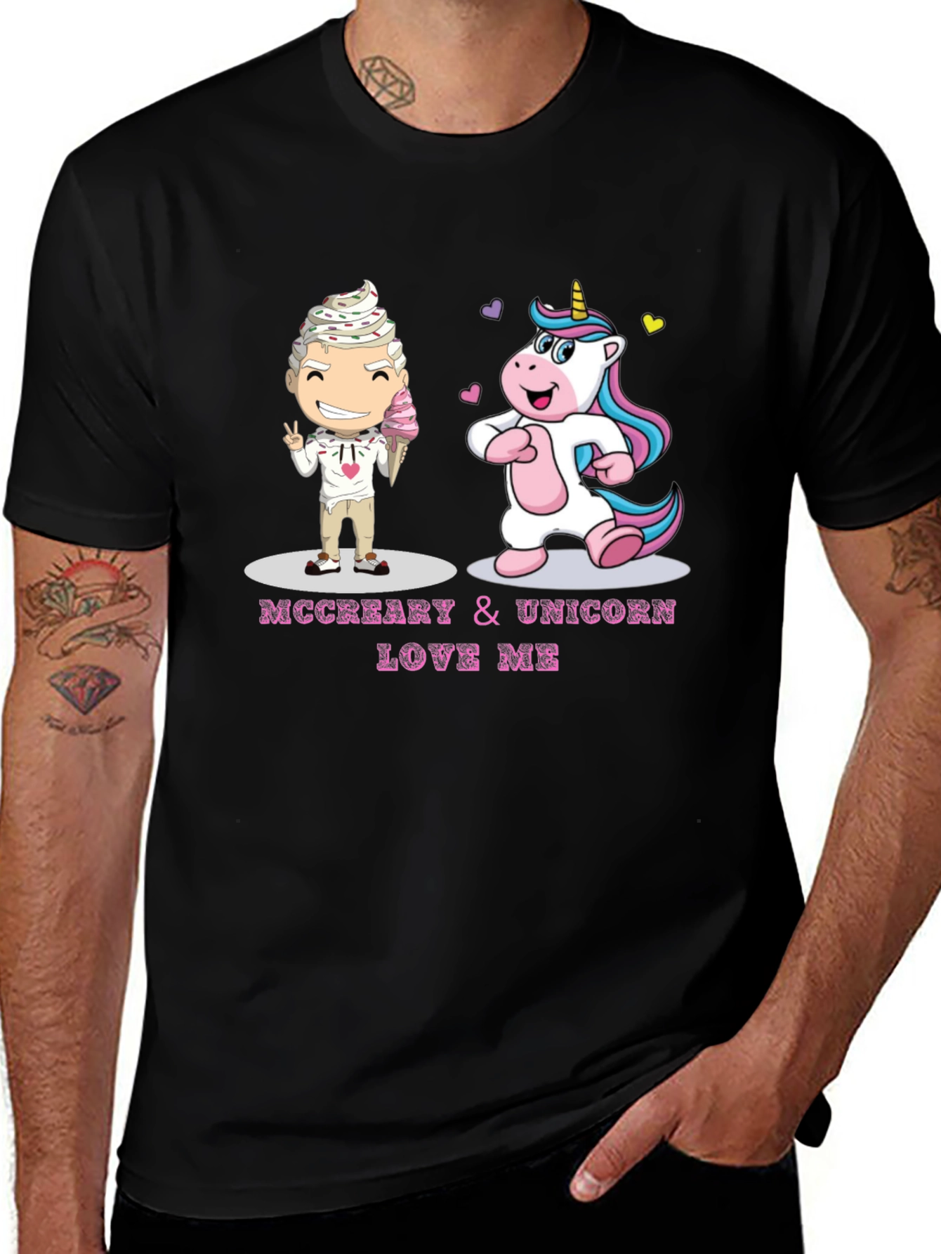 Variant 16 of McCreary & Unicorn Love Me Black T-Shirt