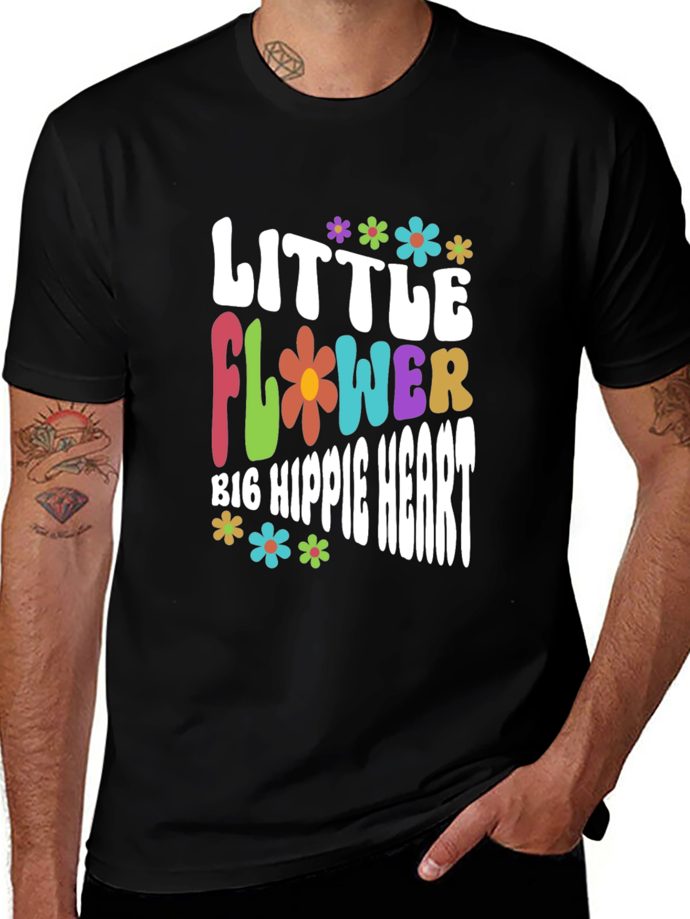 Variant 20 of Little Flower Big Hippie Heart Graphic T-Shirt