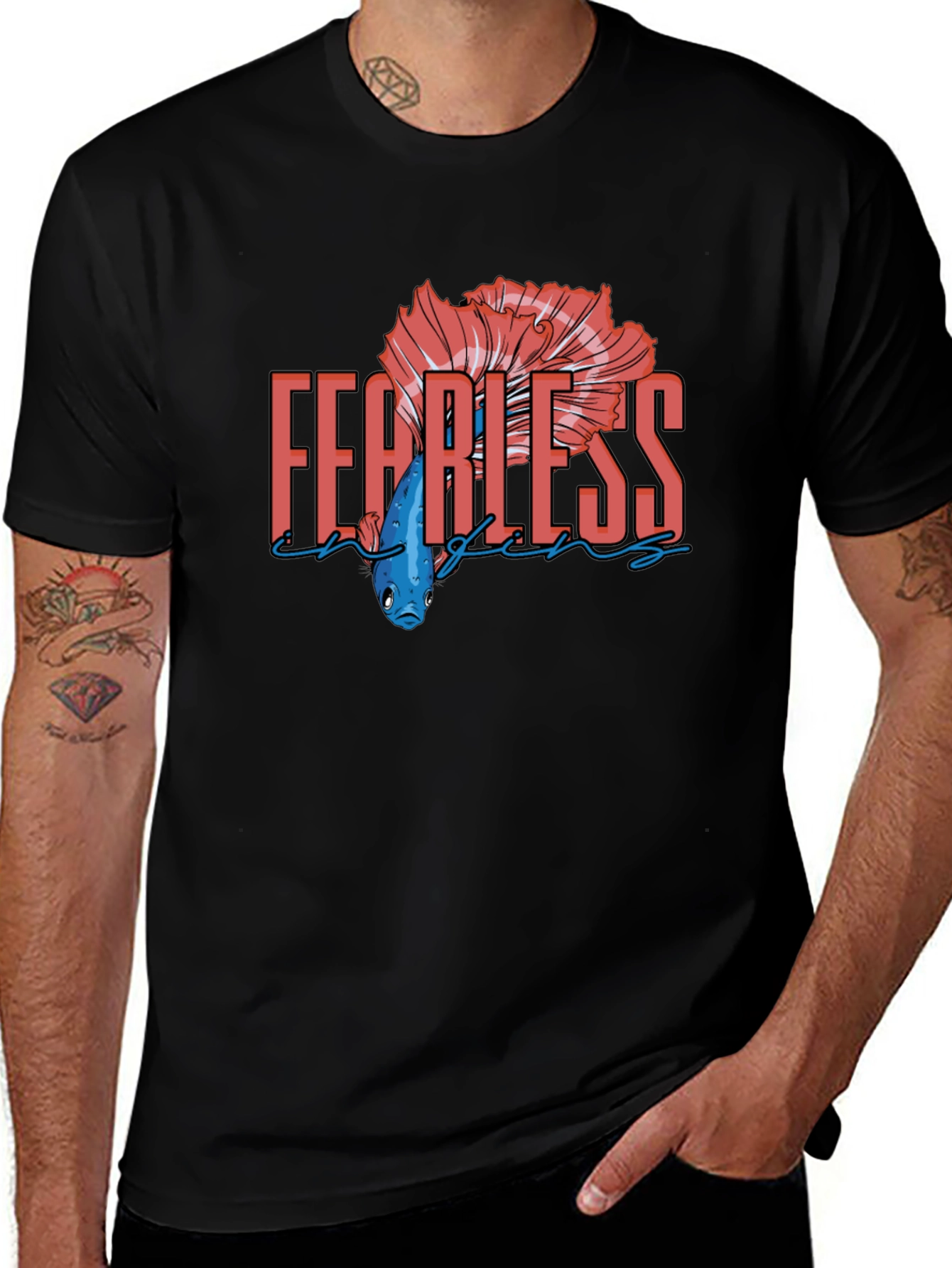 Variant 19 of Fearless Betta Fish Graphic T-Shirt