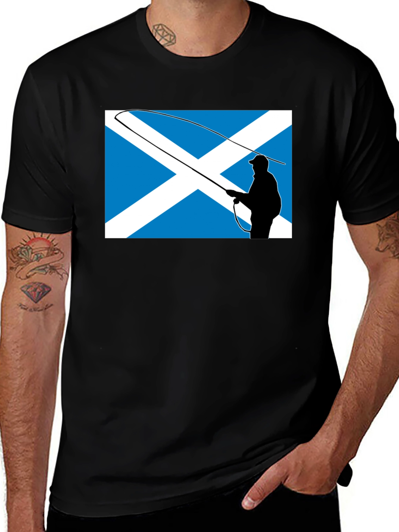 Variant 8 of Scotland Flag Fly Fishing T-Shirt