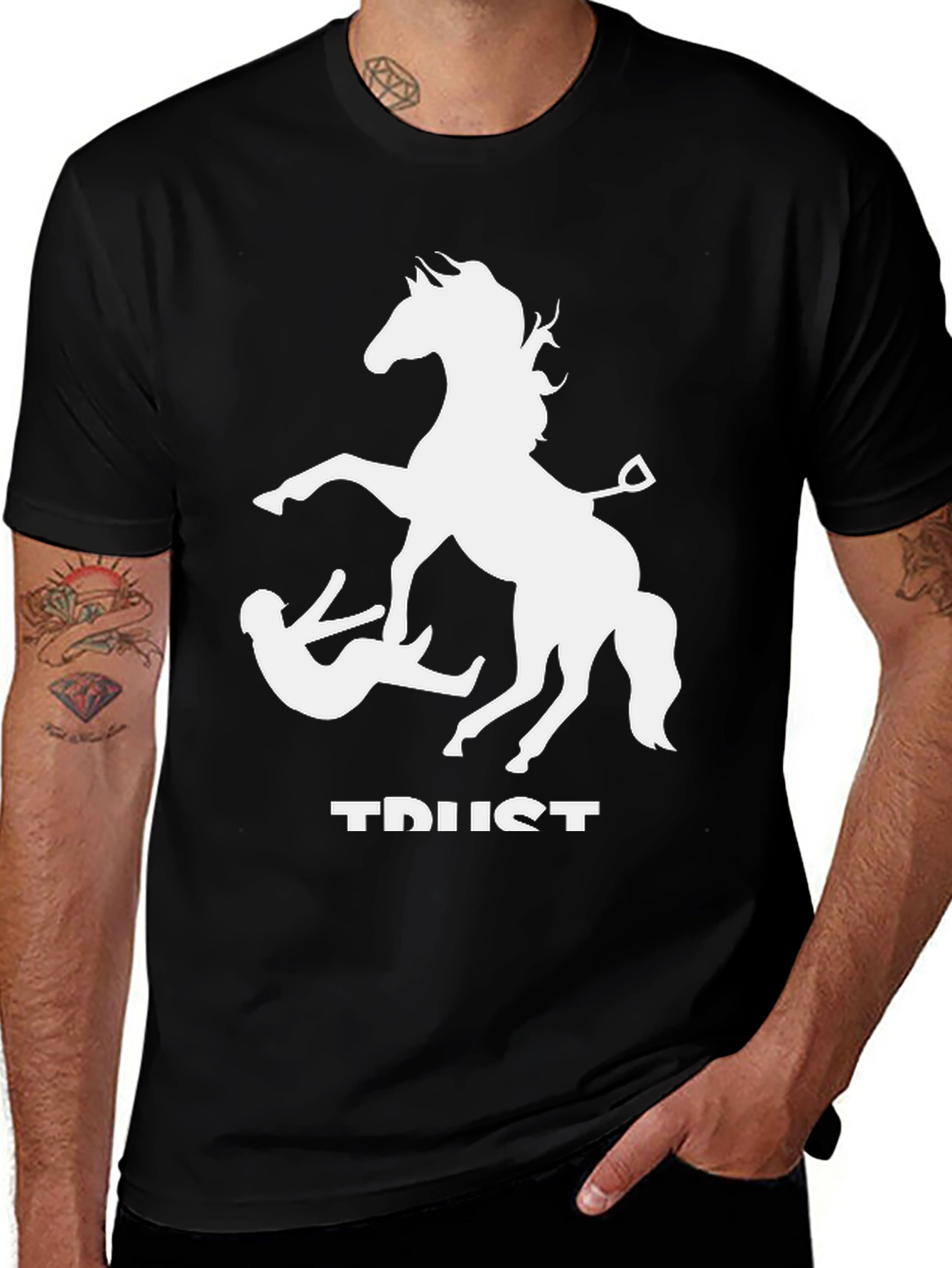 Variant 6 of Trust Fall T-Shirt - Funny Horse Graphic Tee