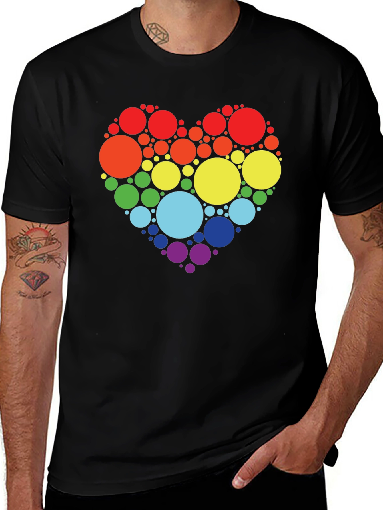 Rainbow Heart Circle T-Shirt