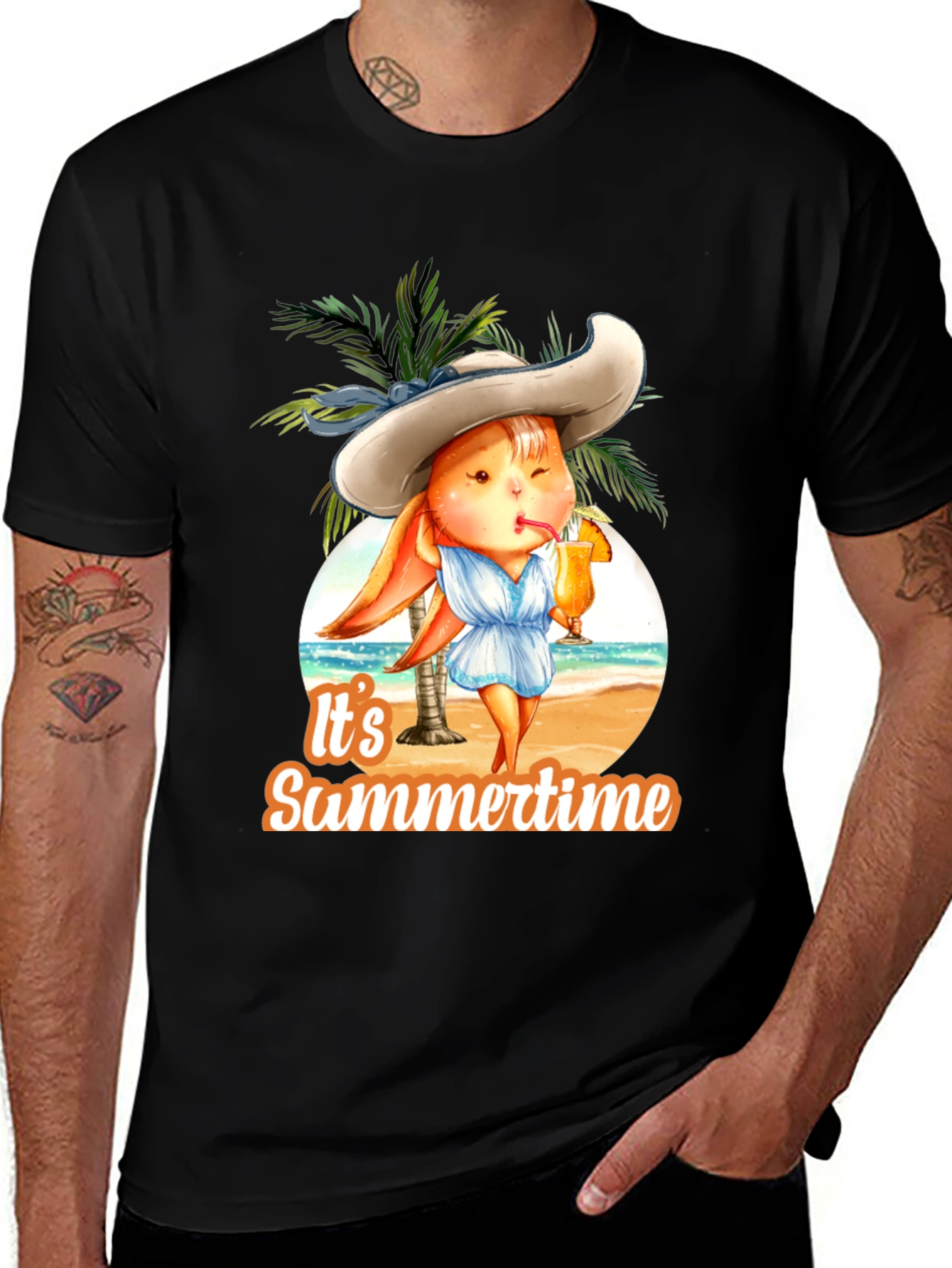 Variant 3 of Summer Bunny Graphic Tee - Relaxed Beach Vibes