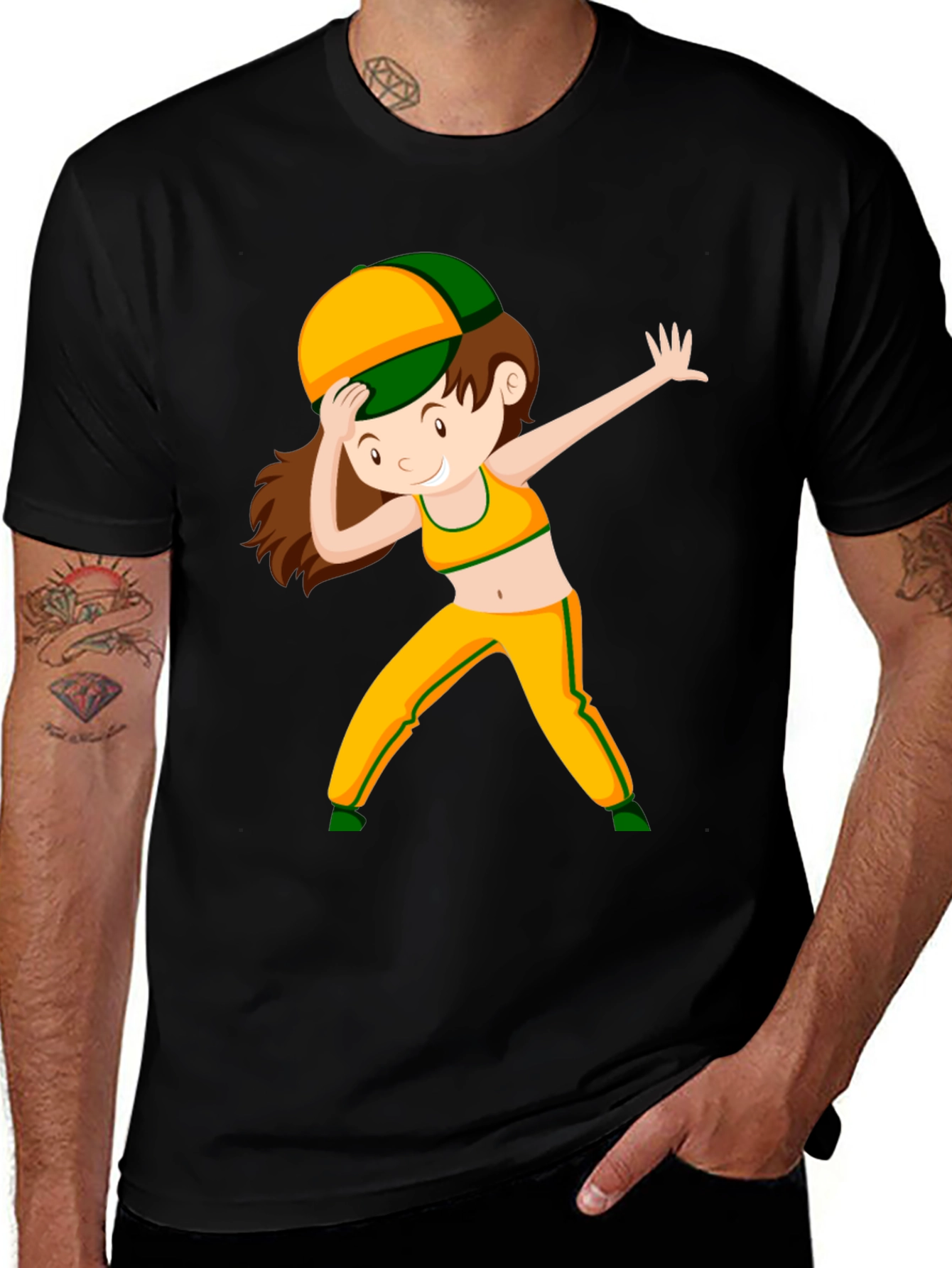 Fun Cartoon Girl Graphic Tee - Trendy Style