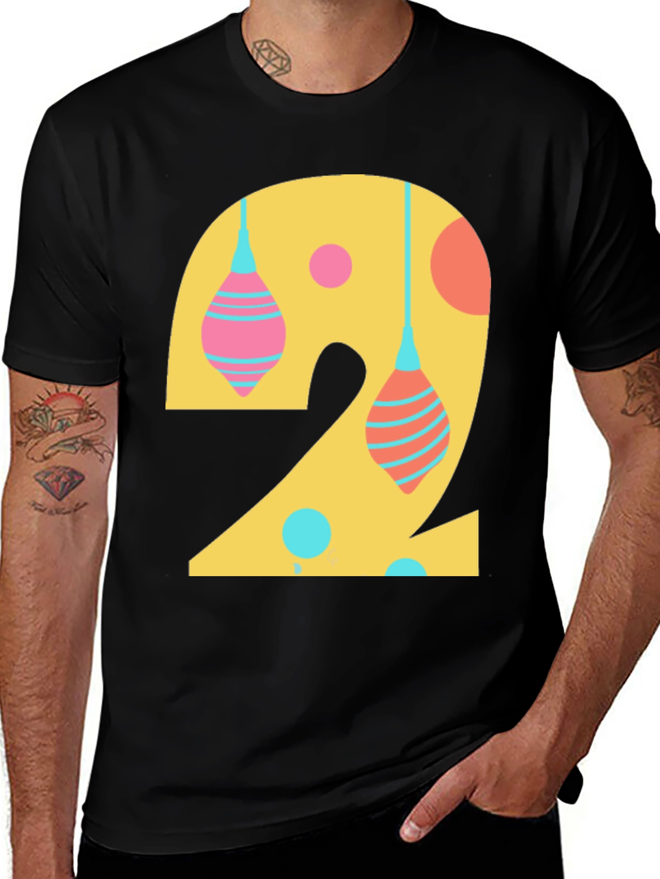 Variant 15 of Number 2 Graphic Tee - Fun Birthday Shirt