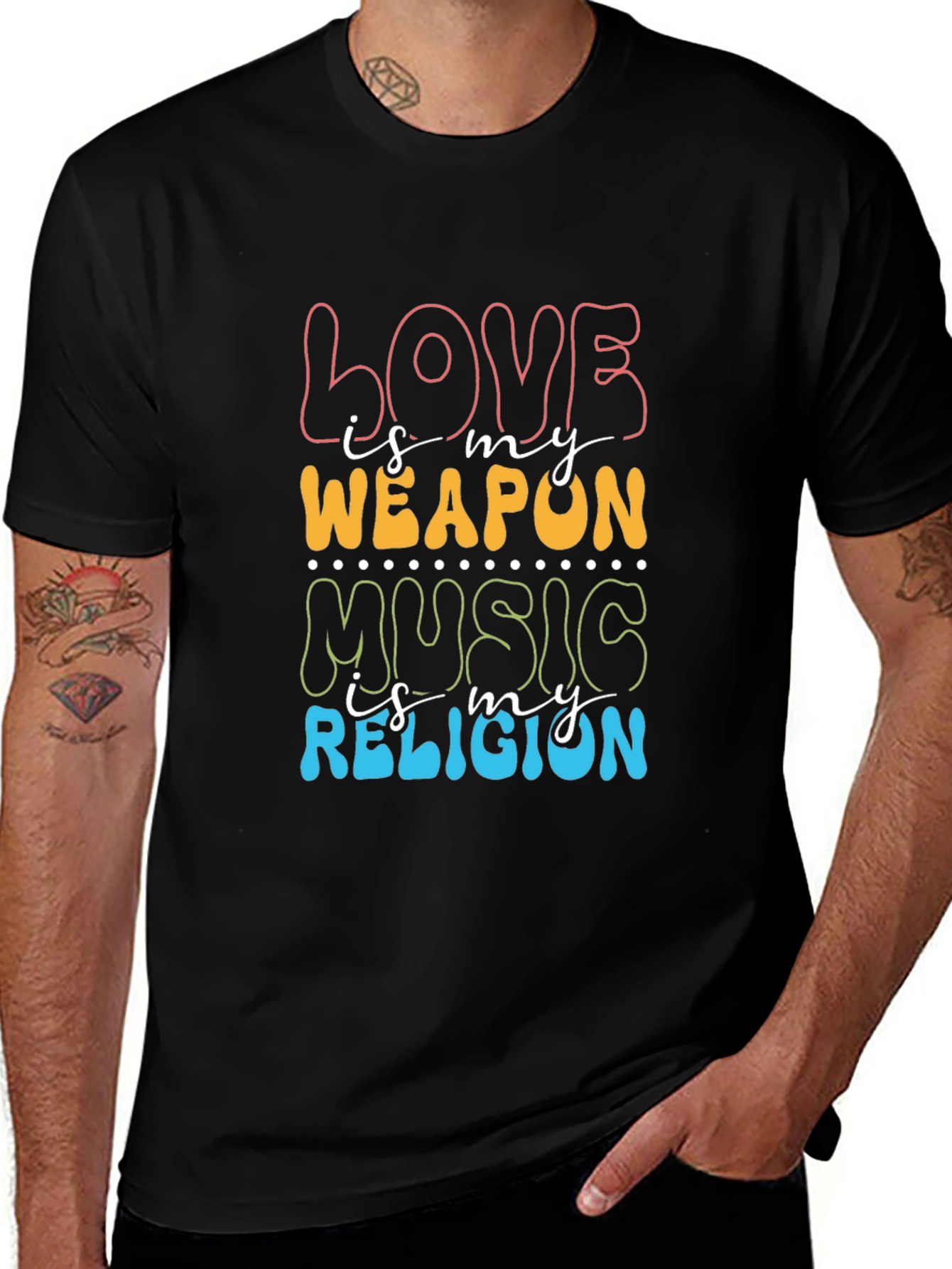 Variant 29 of Love & Music Graphic Tee - Black
