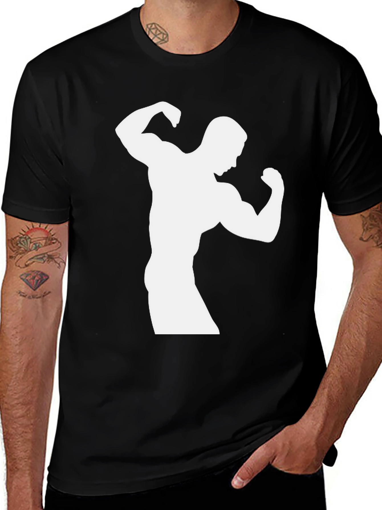 Variant 9 of Muscle Silhouette Black T-Shirt