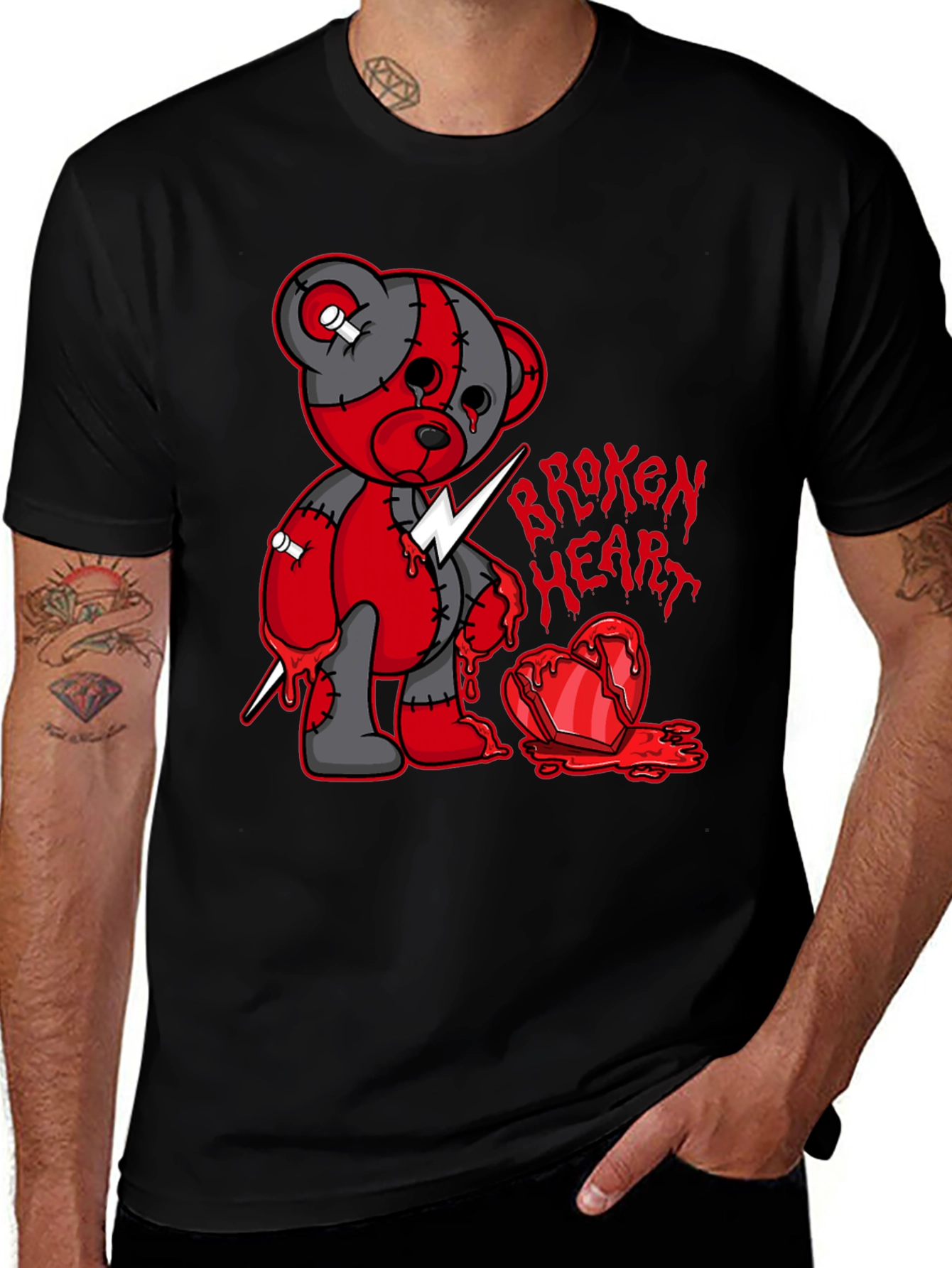 Variant 13 of Broken Heart Bear Graphic T-Shirt