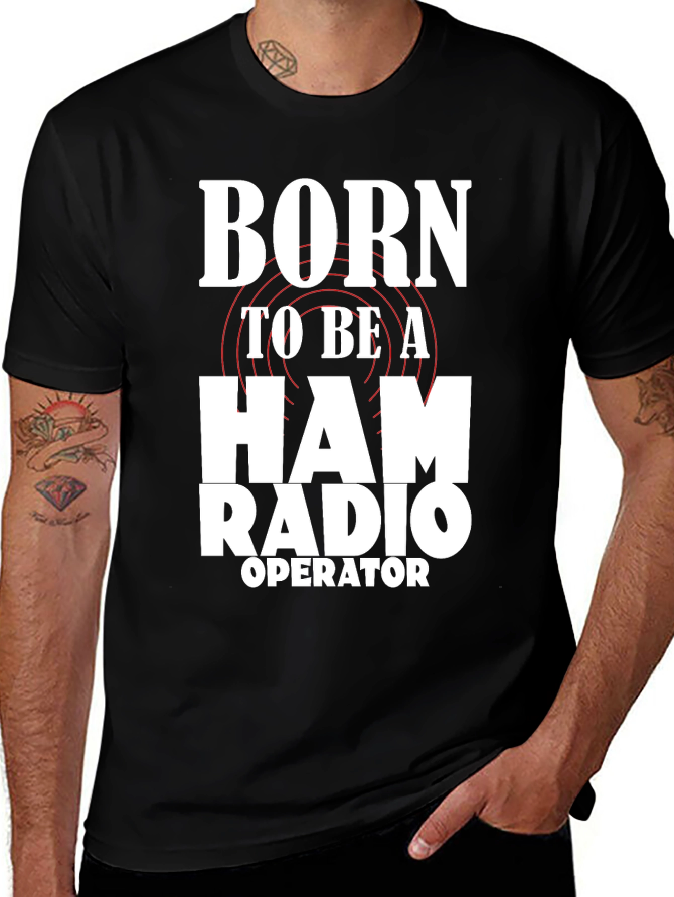 Variant 9 of Born to Be a Ham Radio Operator T-Shirt