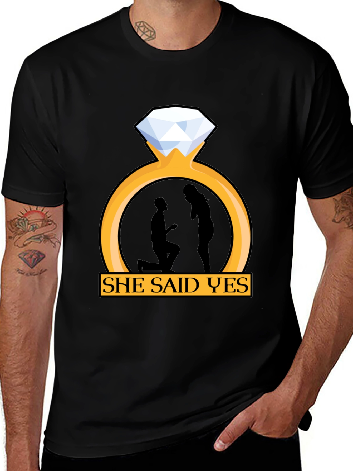 Variant 10 of She Said Yes Engagement T-Shirt