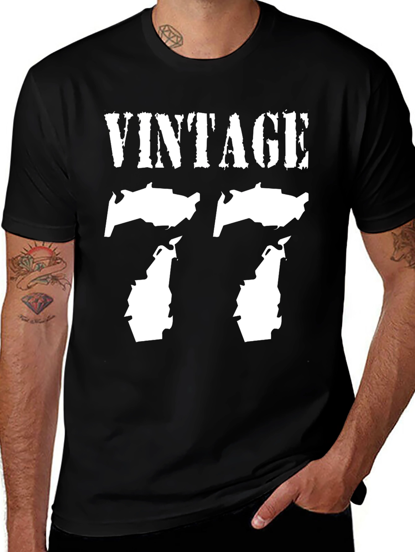 Variant 11 of Vintage 77 Graphic T-Shirt - Black
