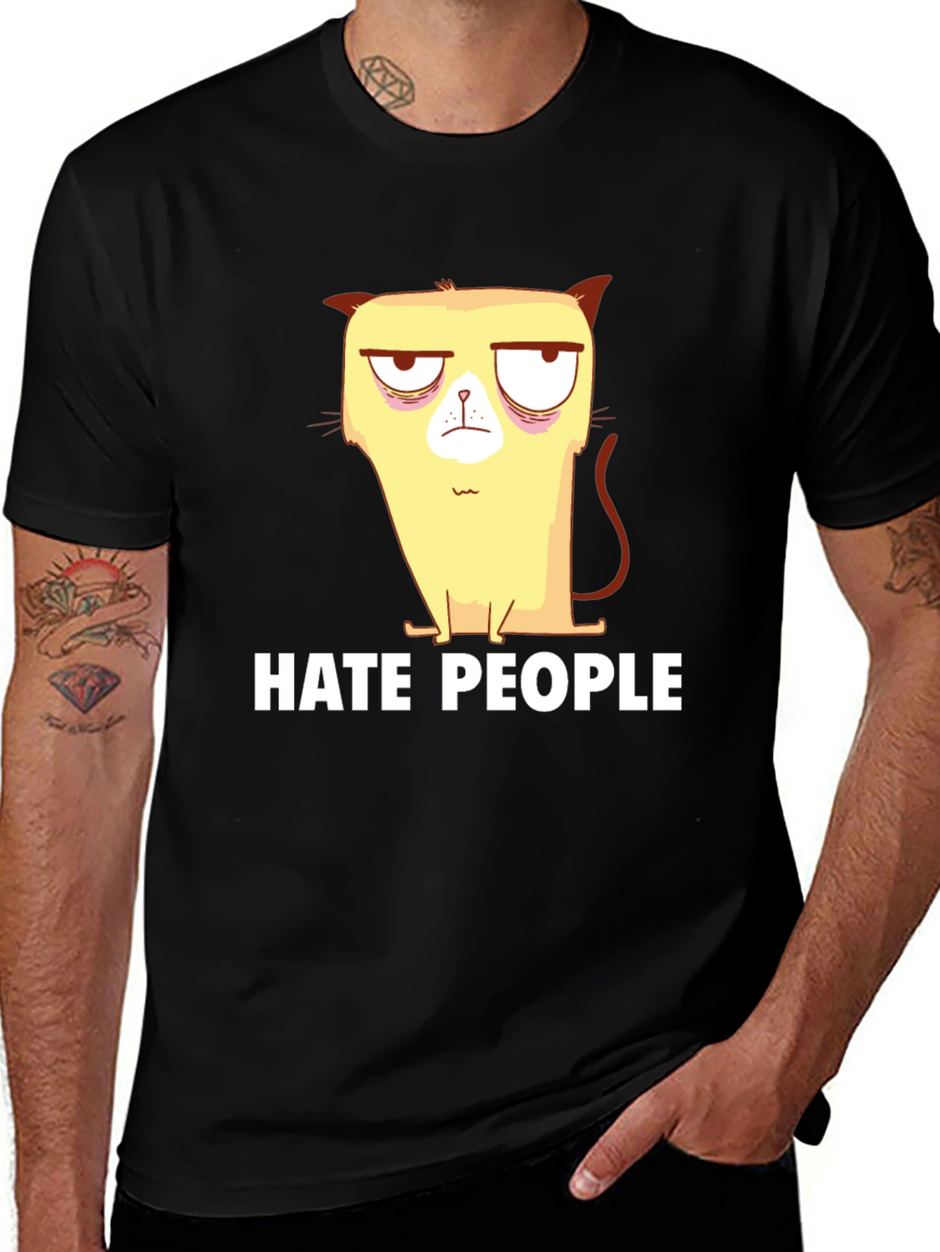 Variant 25 of Grumpy Cat Hate People Black T-Shirt
