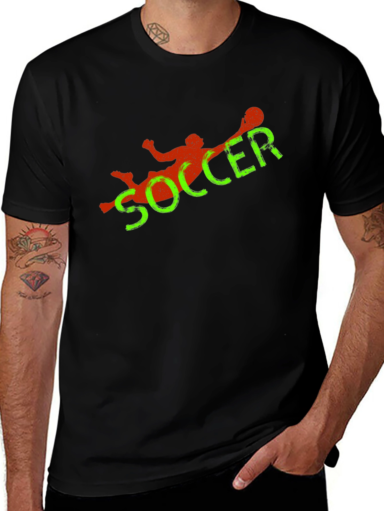 Variant 16 of Soccer Silhouette Graphic T-Shirt - Casual Style