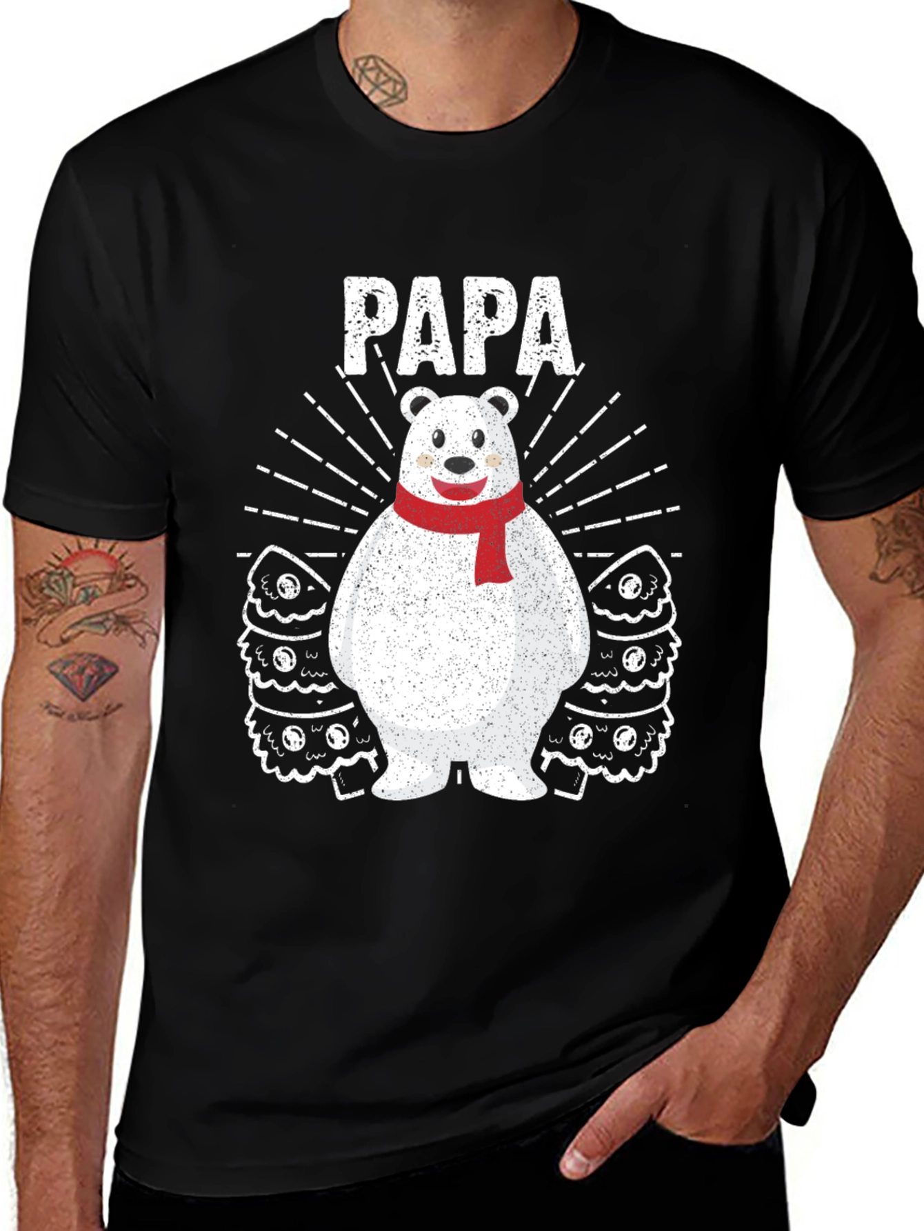 Variant 22 of Papa Bear Graphic T-Shirt - Black