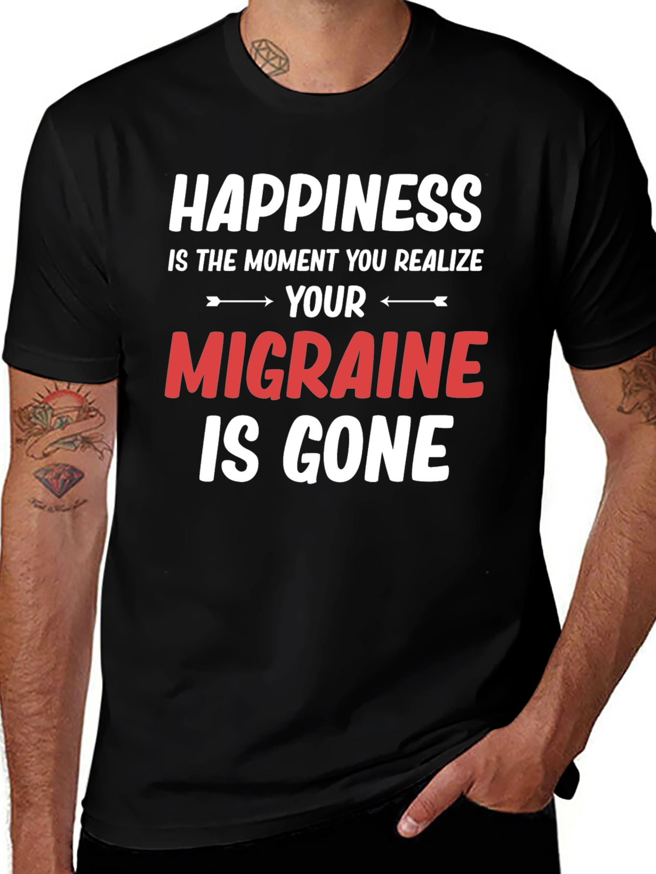 Happiness Migraine Gone T-Shirt Funny Relief Tee