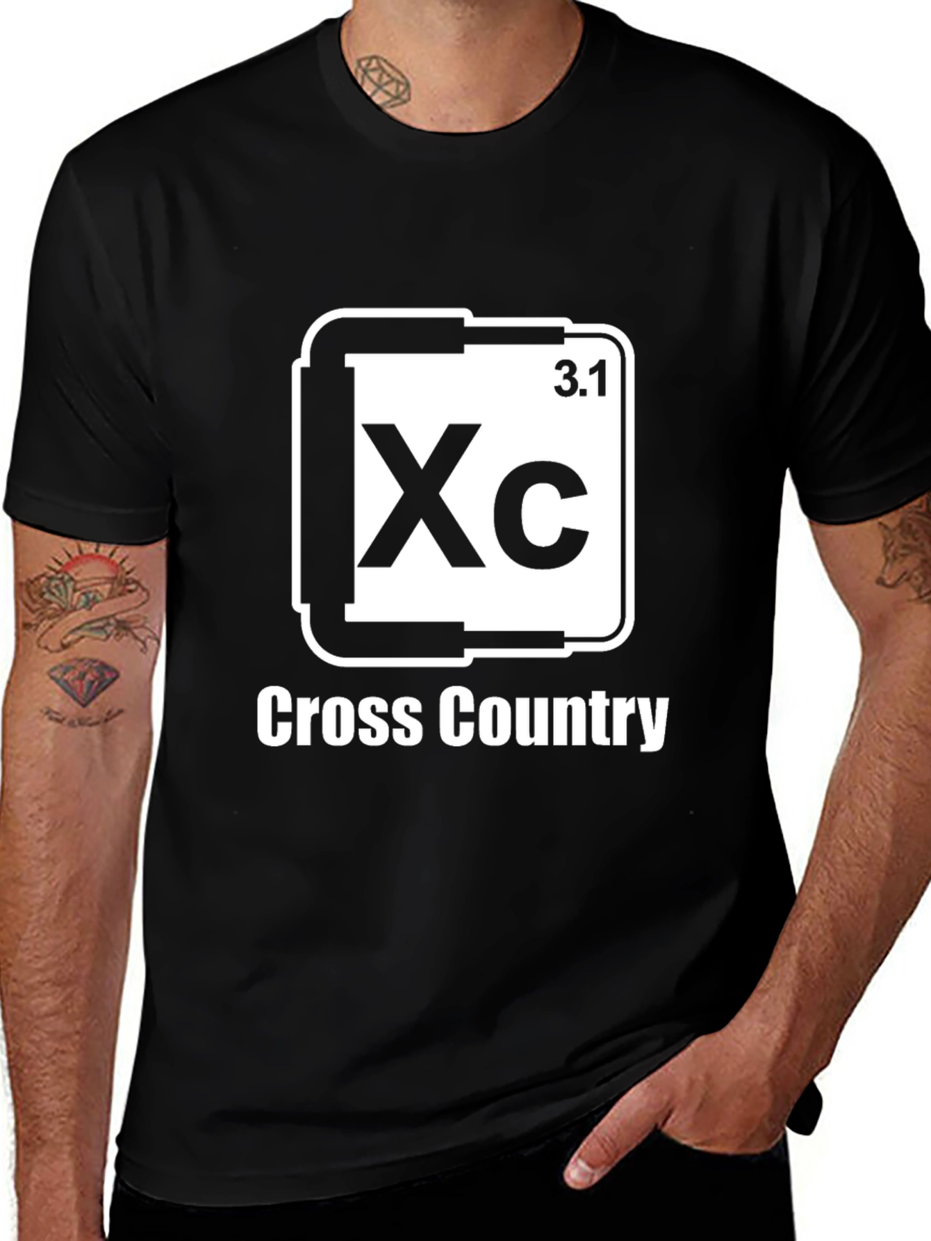 Variant 13 of Cross Country Black T-Shirt for Runners