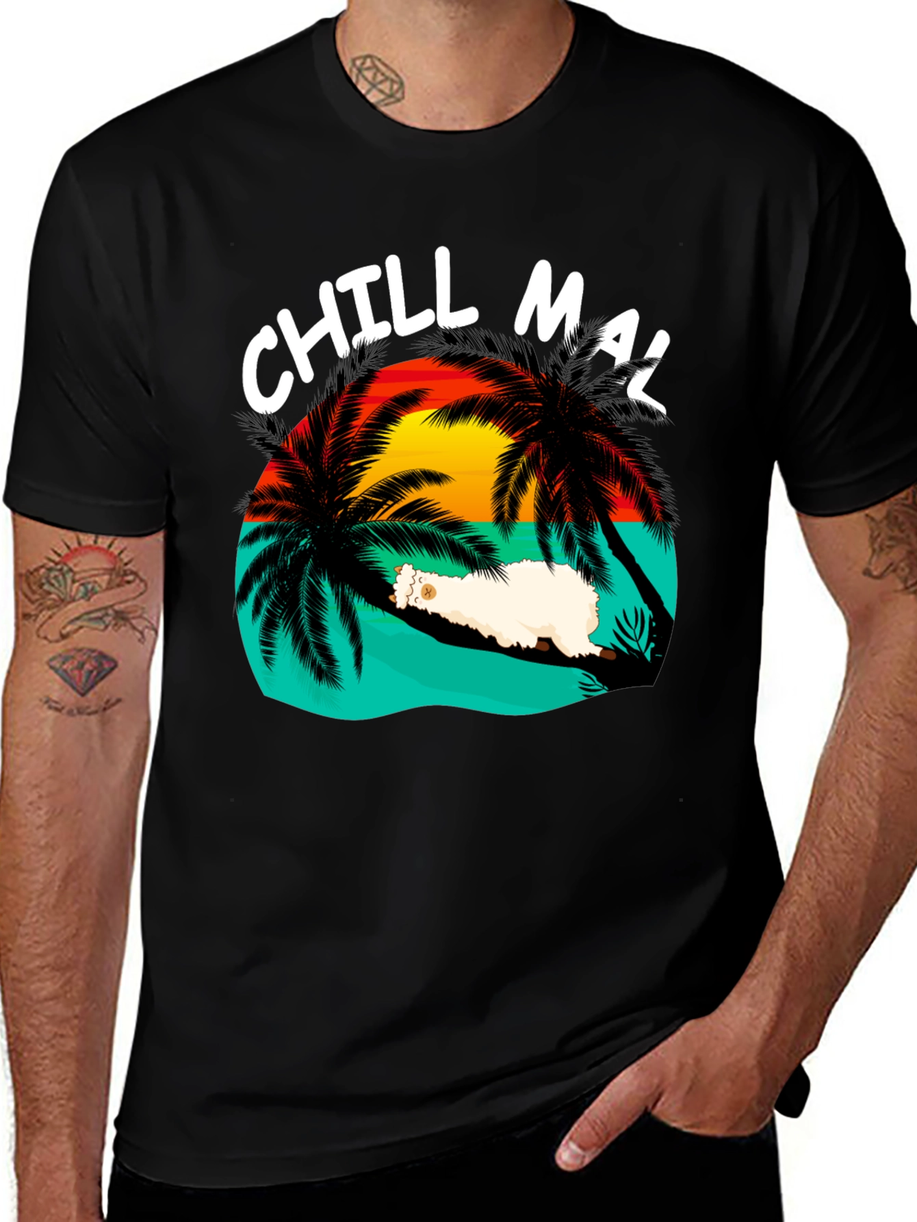 Variant 16 of Chill Mal T-Shirt - Relaxed Tropical Vibes
