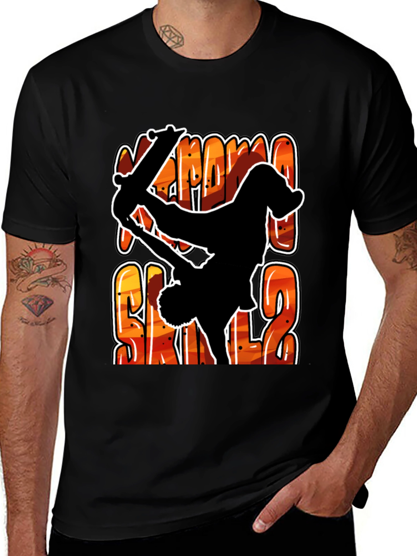 Variant 27 of Extreme Skills Skater T-Shirt - Black