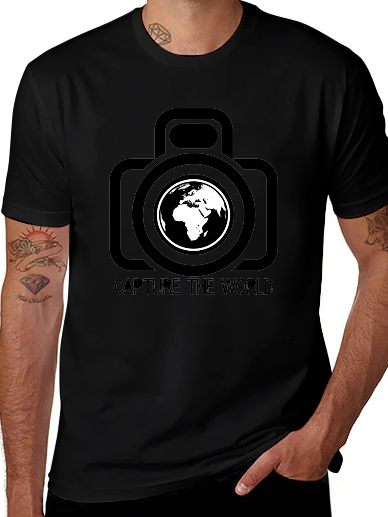 Variant 10 of Capture The World Black Graphic T-Shirt