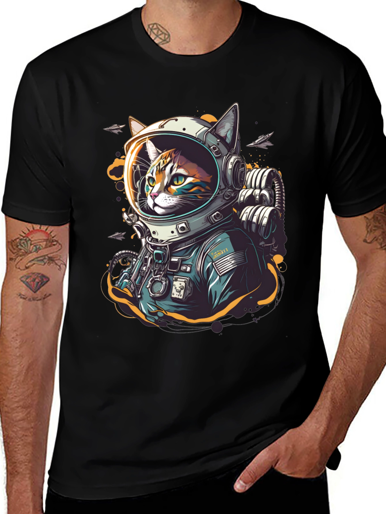 Variant 17 of Cool Cat Astronaut Graphic T-Shirt