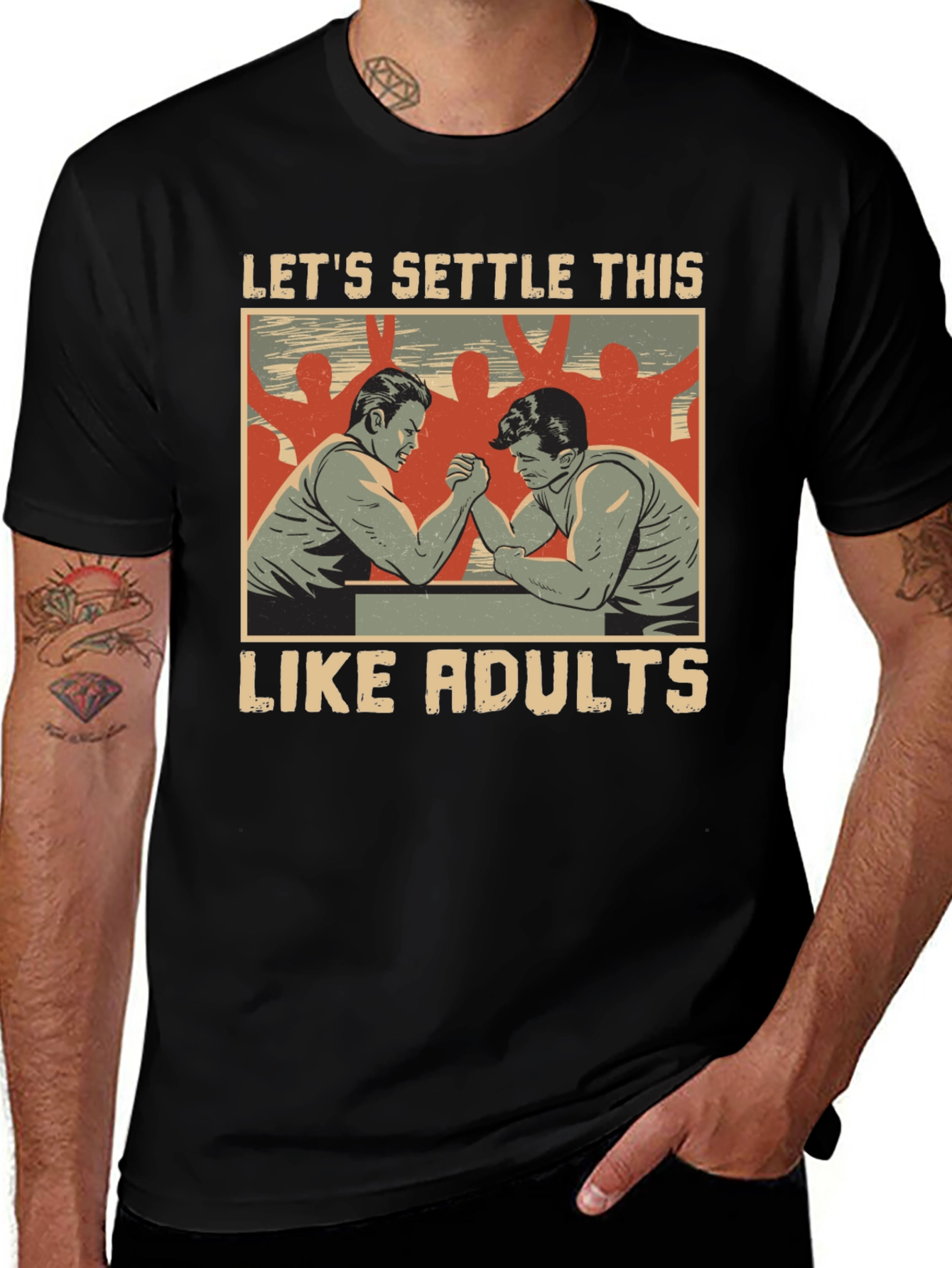 Variant 7 of Let's Settle This Like Adults Black T-Shirt