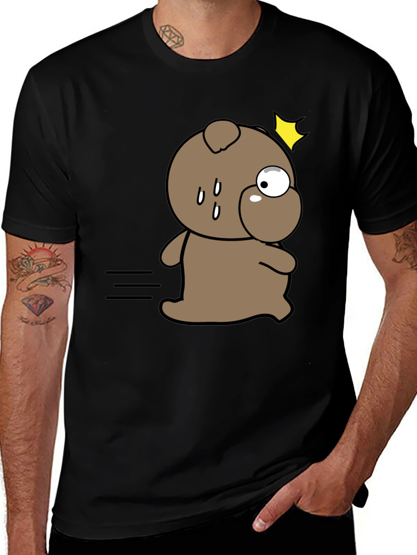 Variant 17 of Funny Cartoon Dog Black T-Shirt