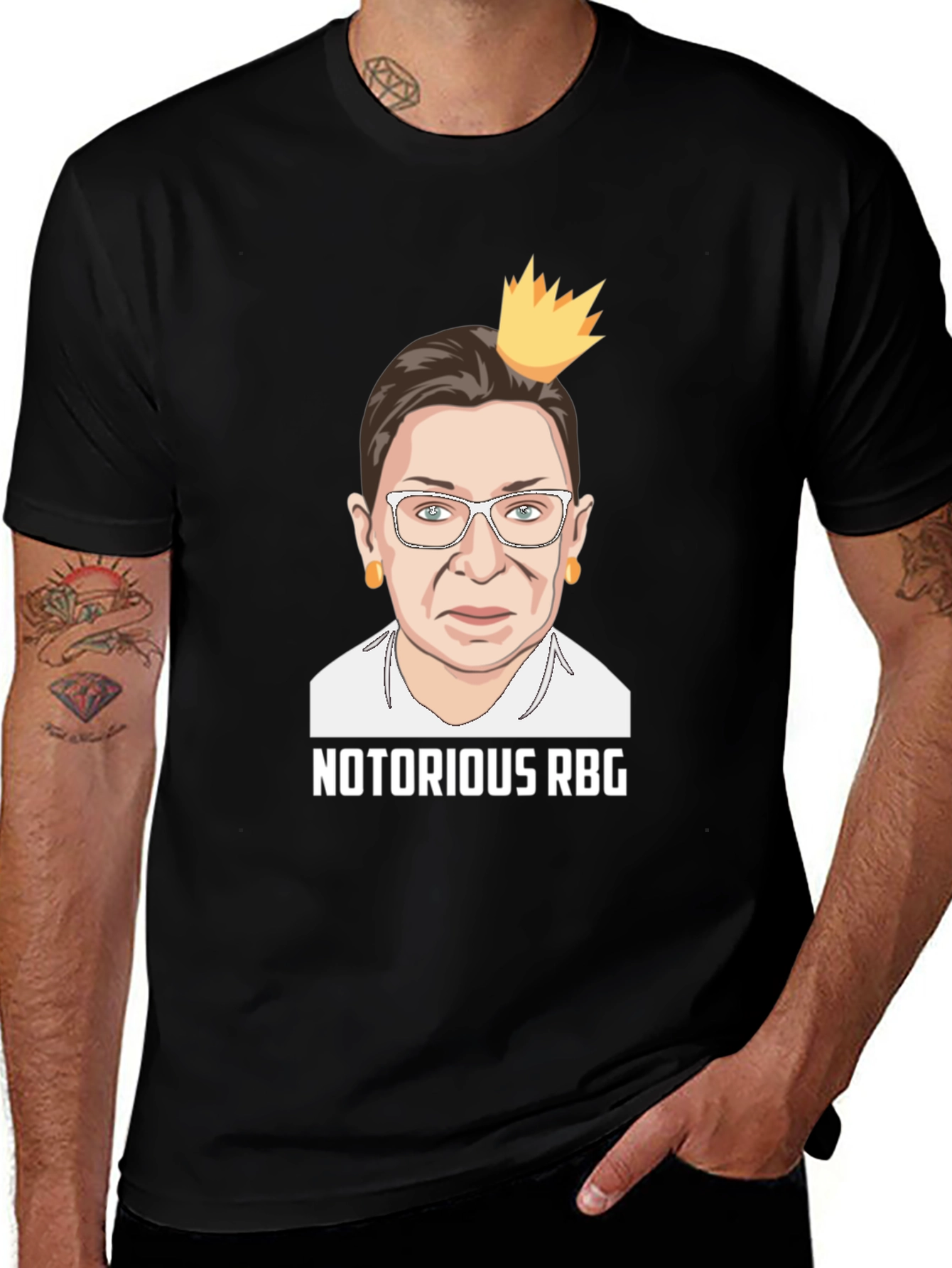 Notorious RBG Graphic Tee - Black Cotton T-Shirt