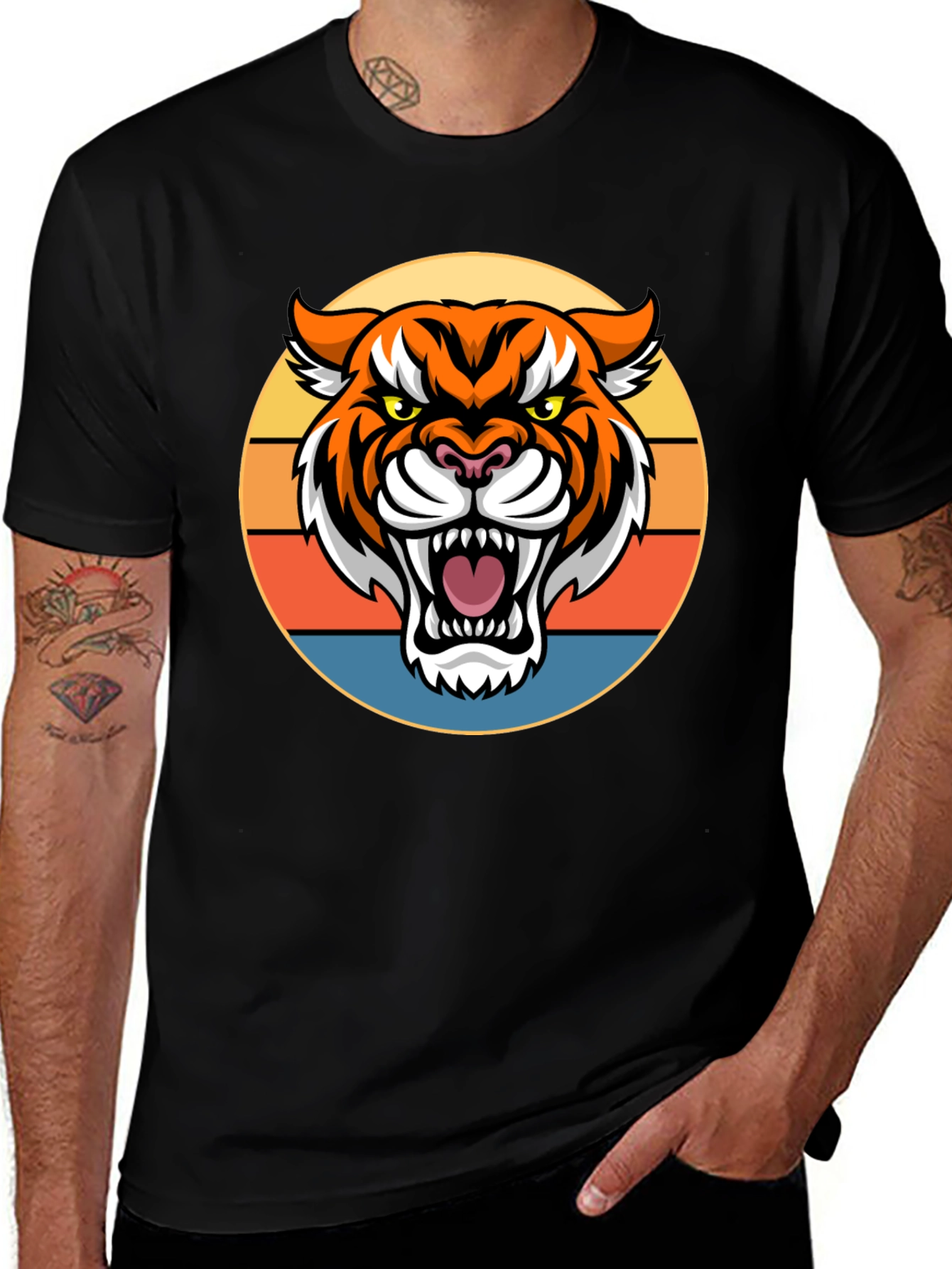 Variant 28 of Tiger Graphic Tee - Retro Style