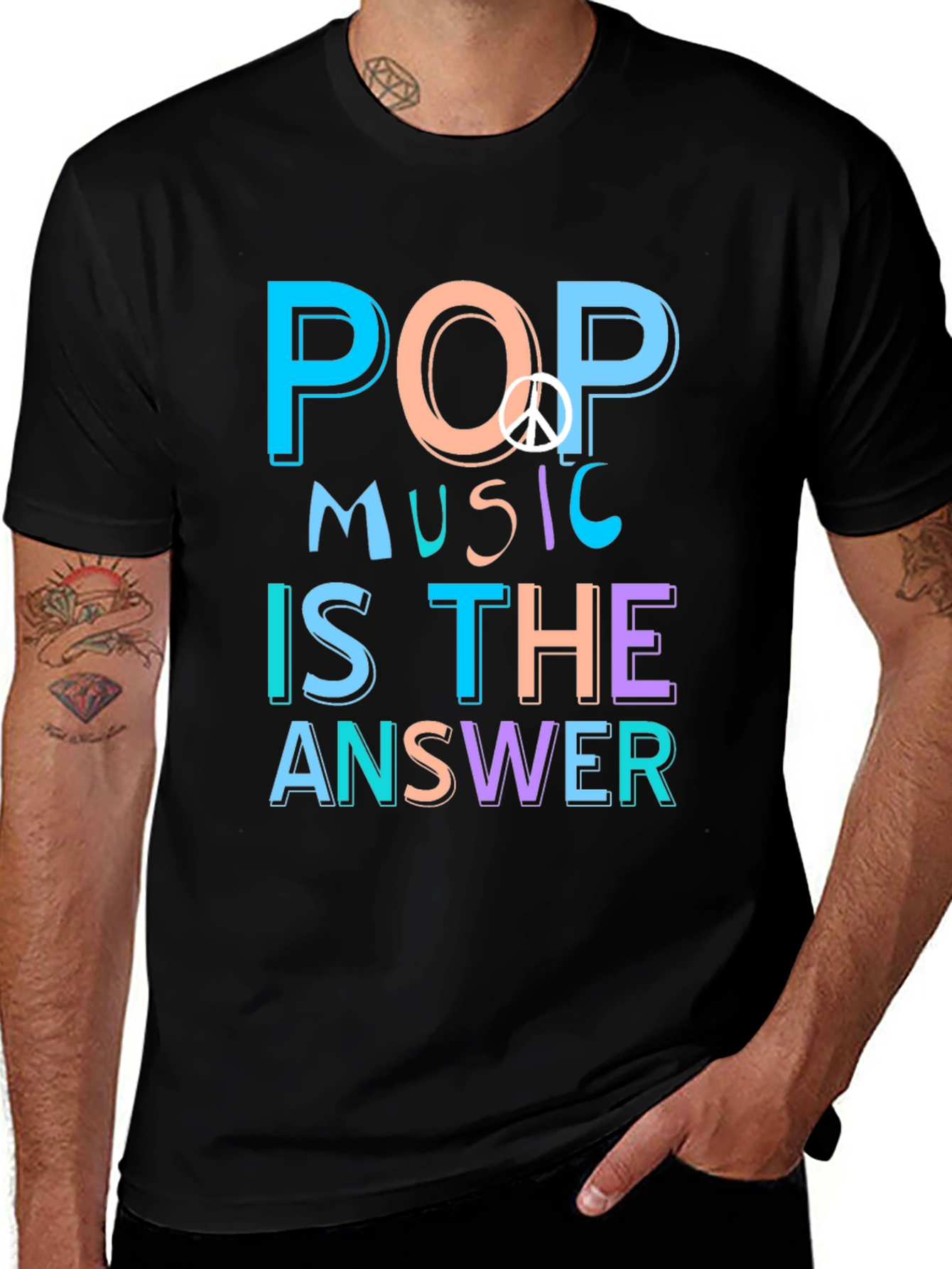 Variant 4 of Pop Music Peace Sign Graphic Tee