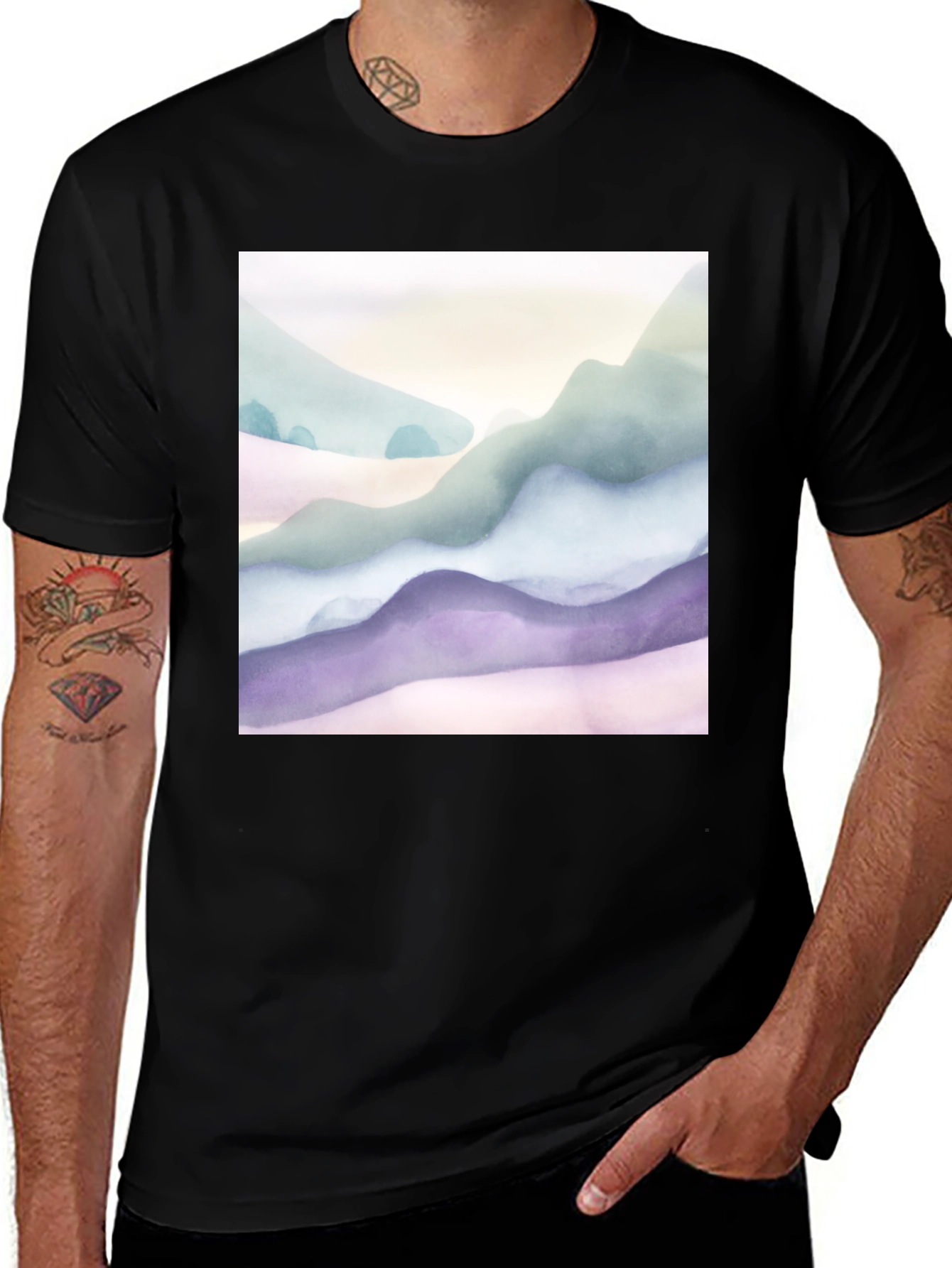 Variant 8 of Watercolor Mountain T-Shirt