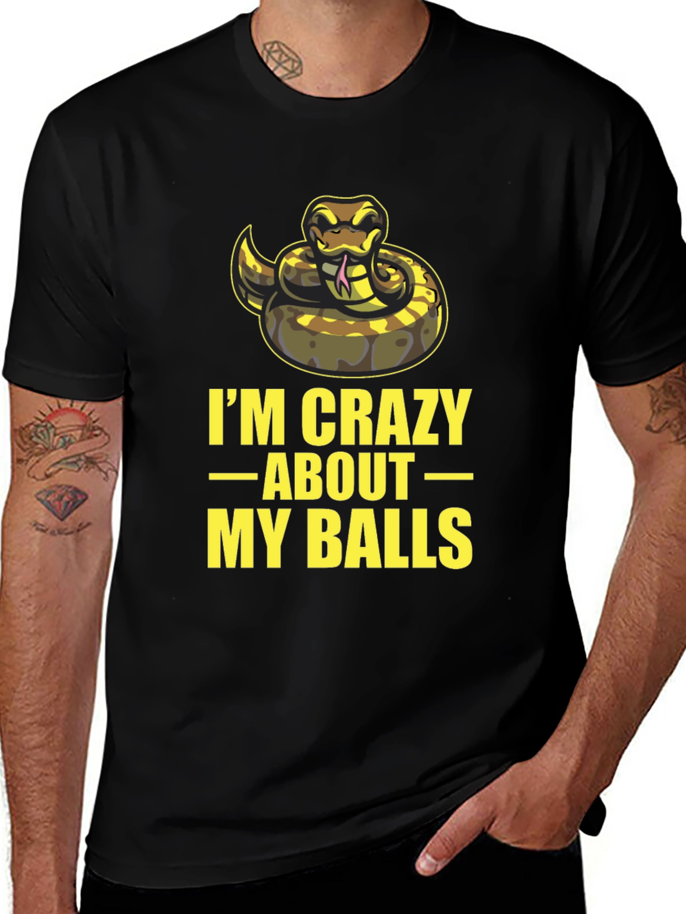 Variant 15 of Crazy About My Balls T-Shirt - Snake Lover Tee