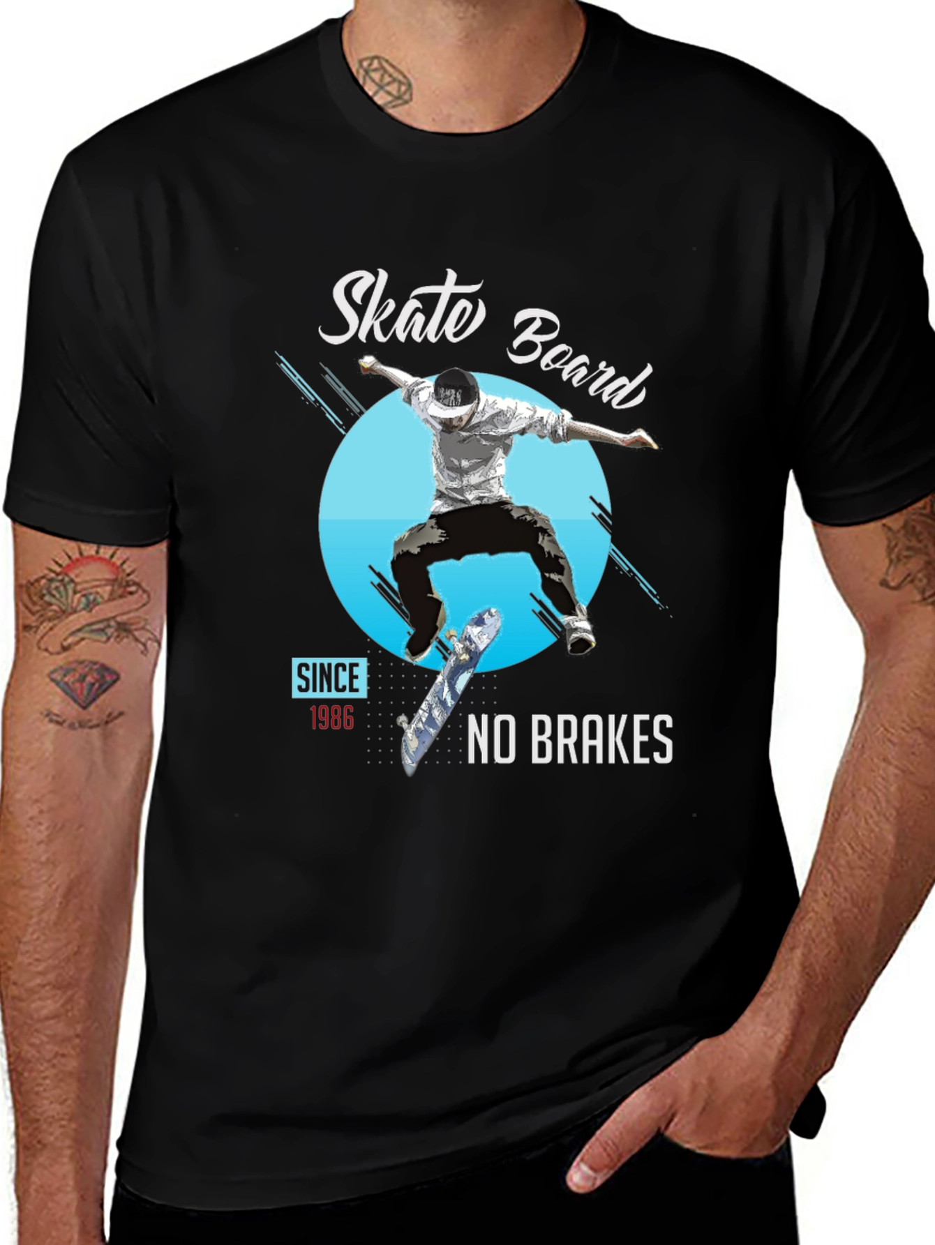 Variant 27 of Skate Board No Brakes Graphic T-Shirt