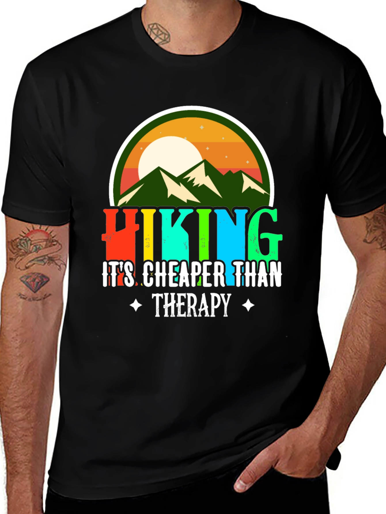 Variant 13 of Hiking Cheaper Than Therapy Graphic Tee