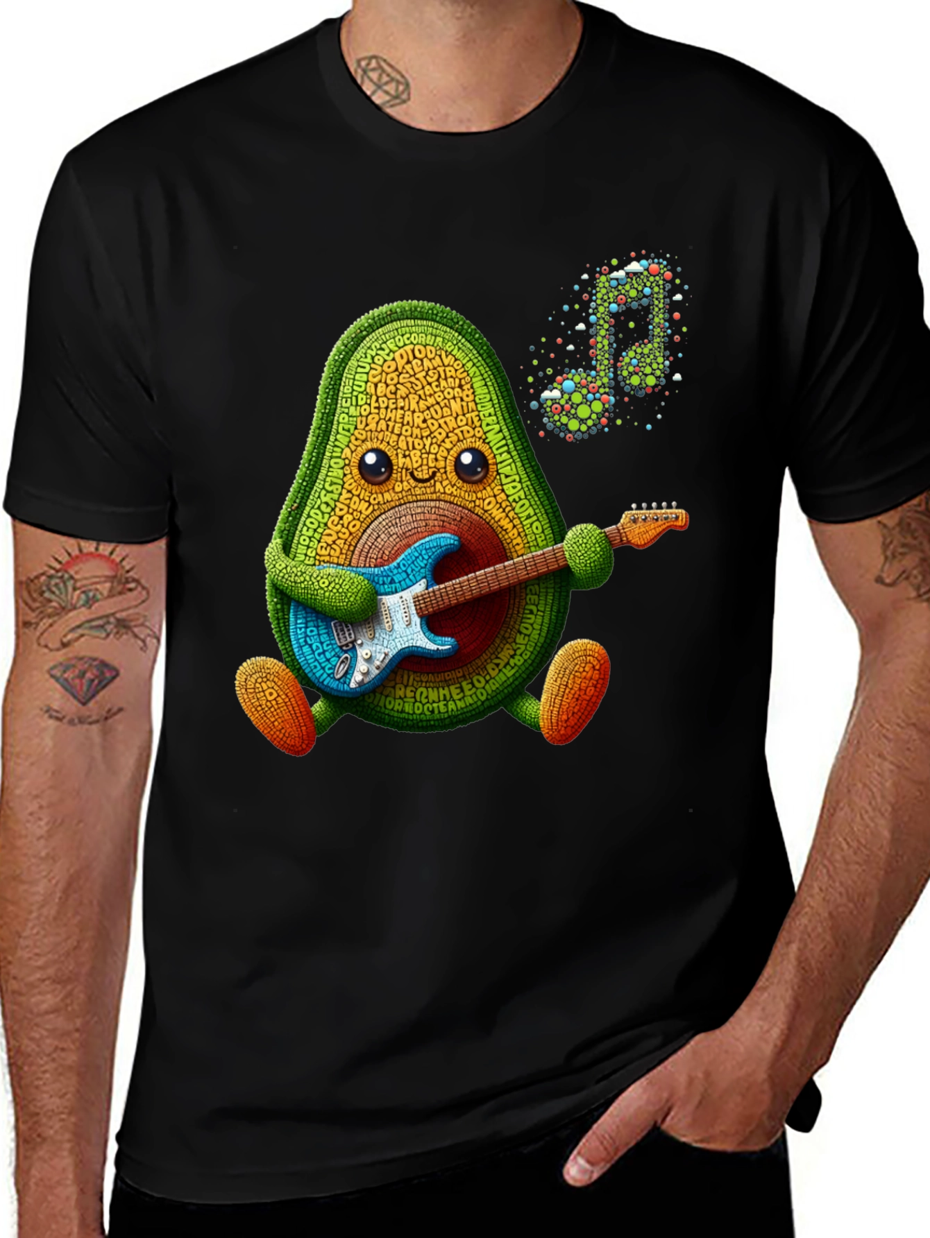 Variant 27 of Avocado Guitarist T-Shirt - Music Lover Tee