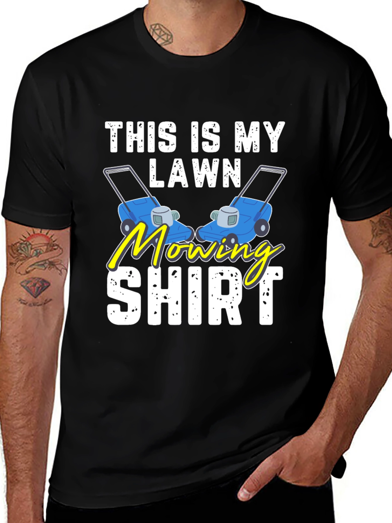 Black Funny Lawn Mowing Shirt - This is My Lawn Mowing Shirt main image