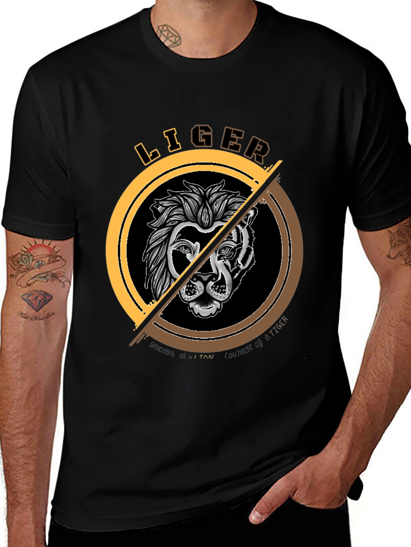 Variant 9 of Liger Graphic Tee - Strength and Courage Shirt