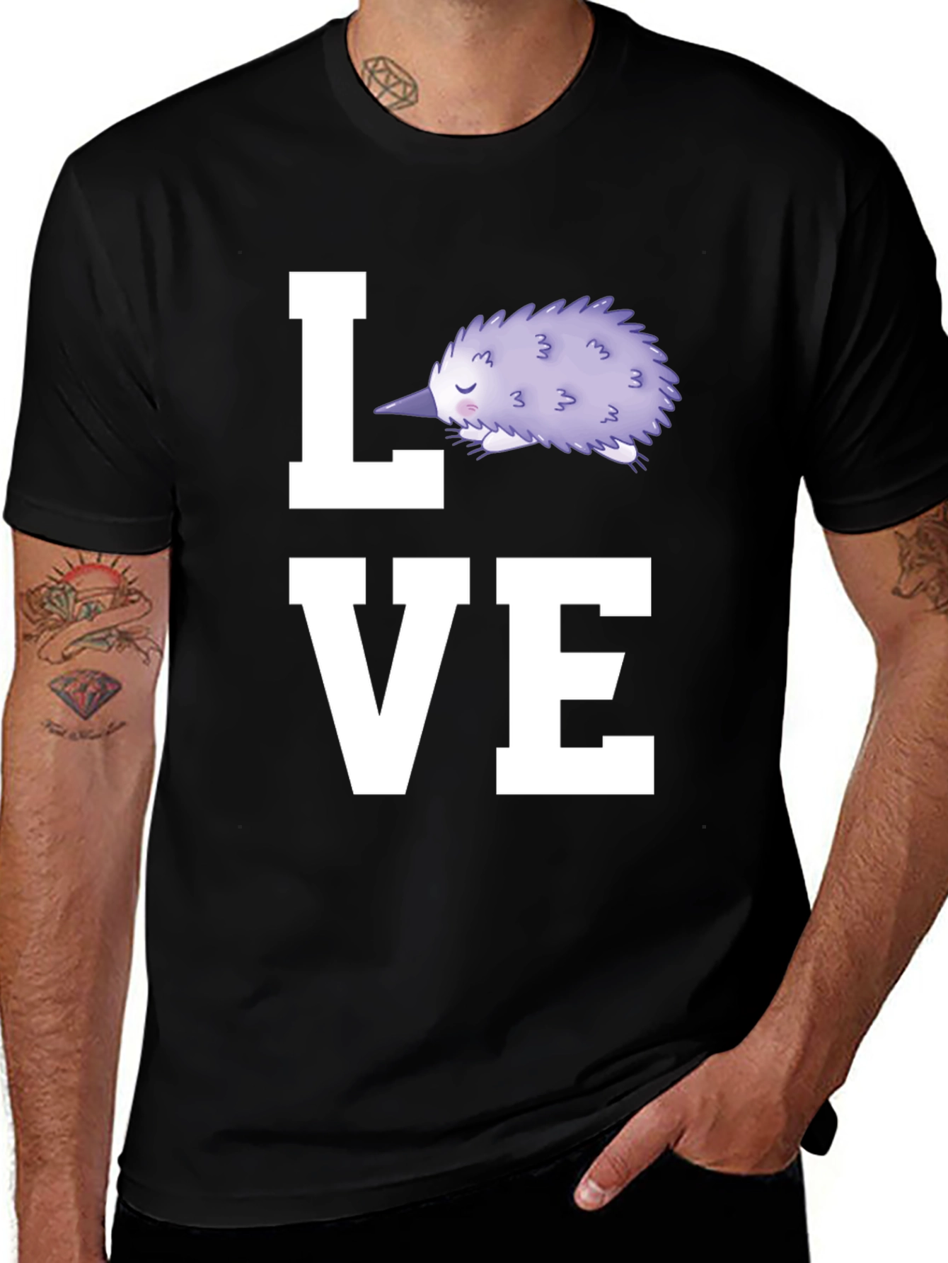 Variant 13 of Love Echidna Black T-Shirt