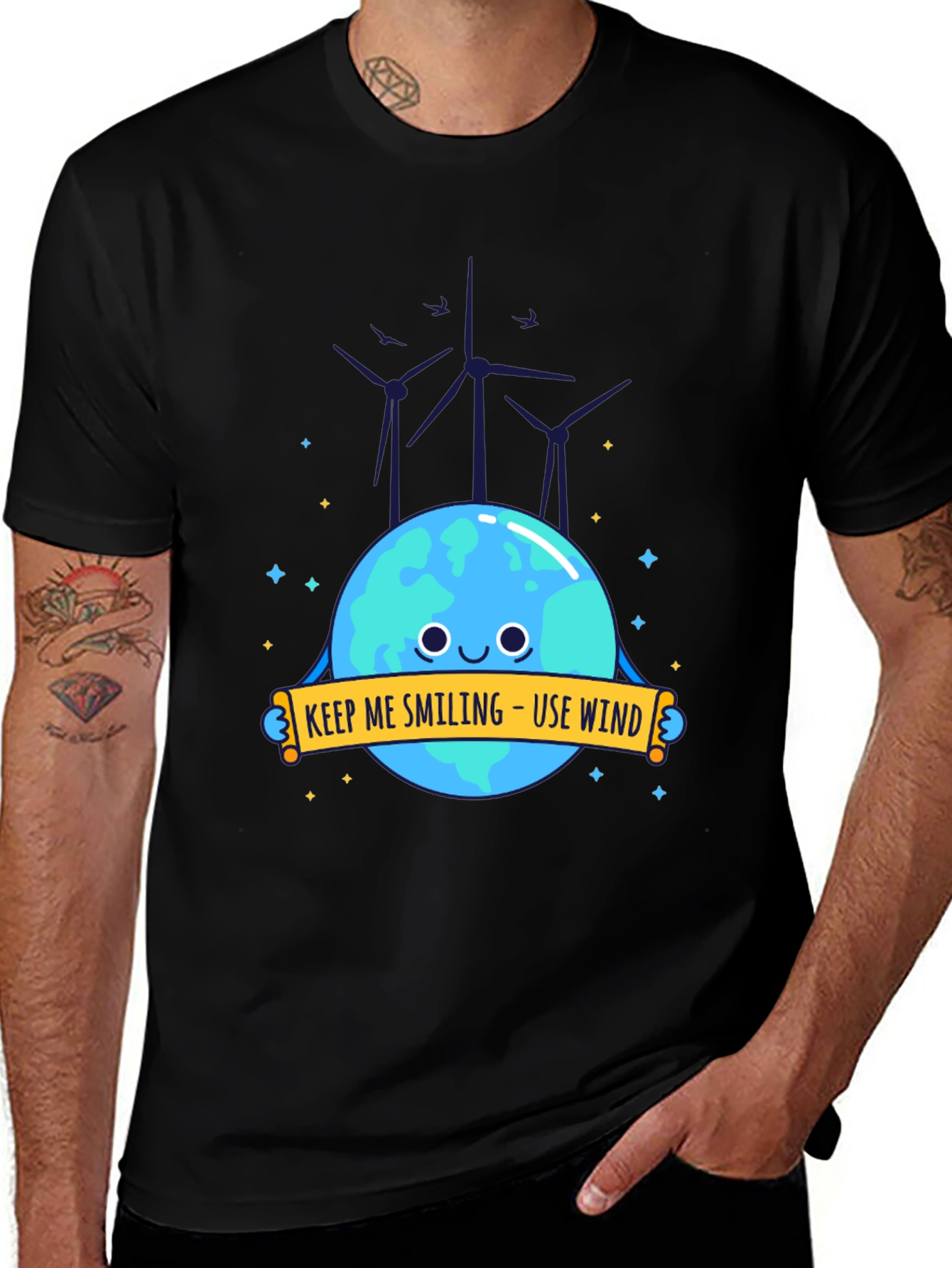 Variant 4 of Eco-Friendly 'Keep Me Smiling' Graphic T-Shirt