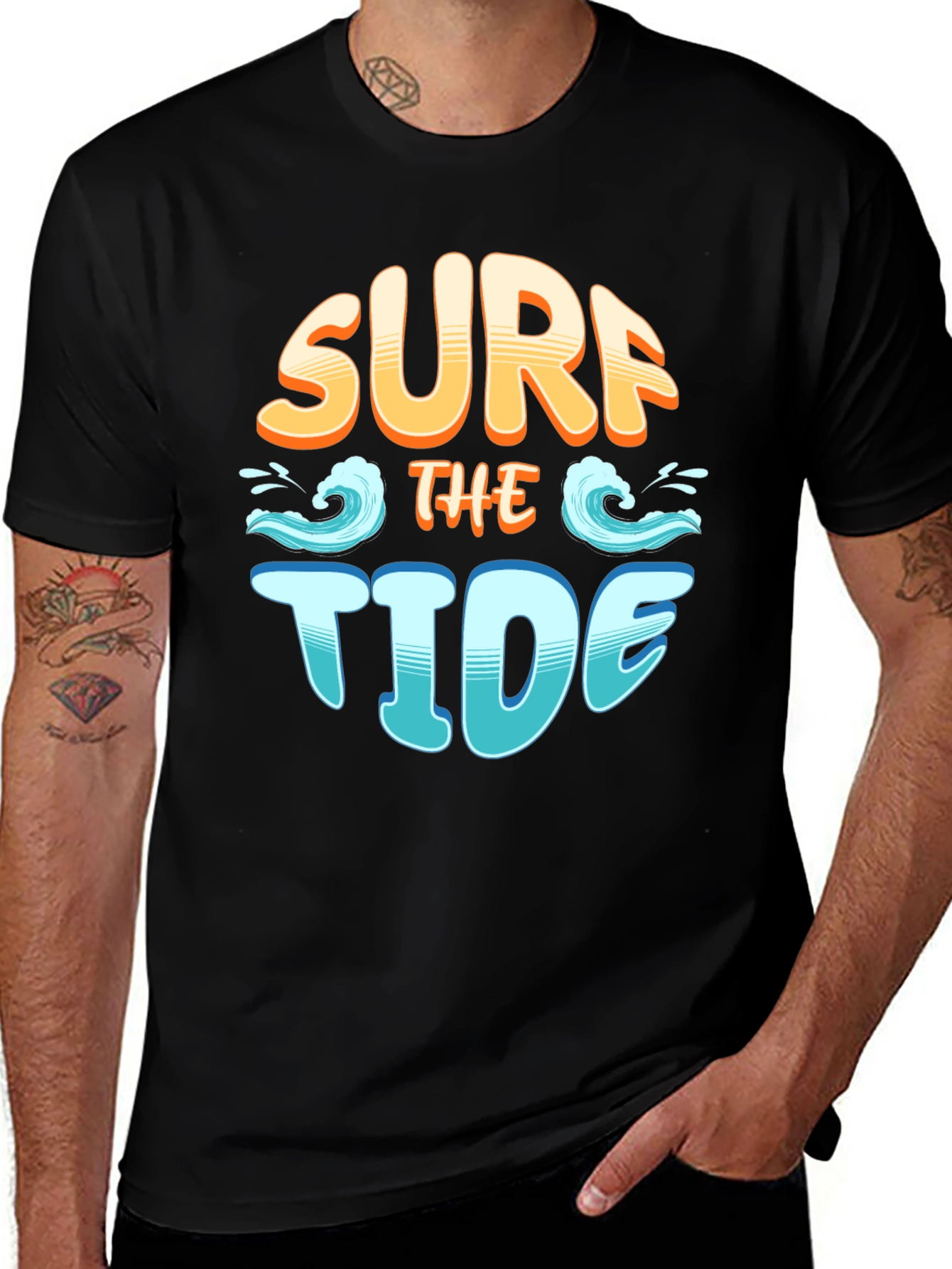 Variant 2 of Surf the Tide T-Shirt - Beach Vibes