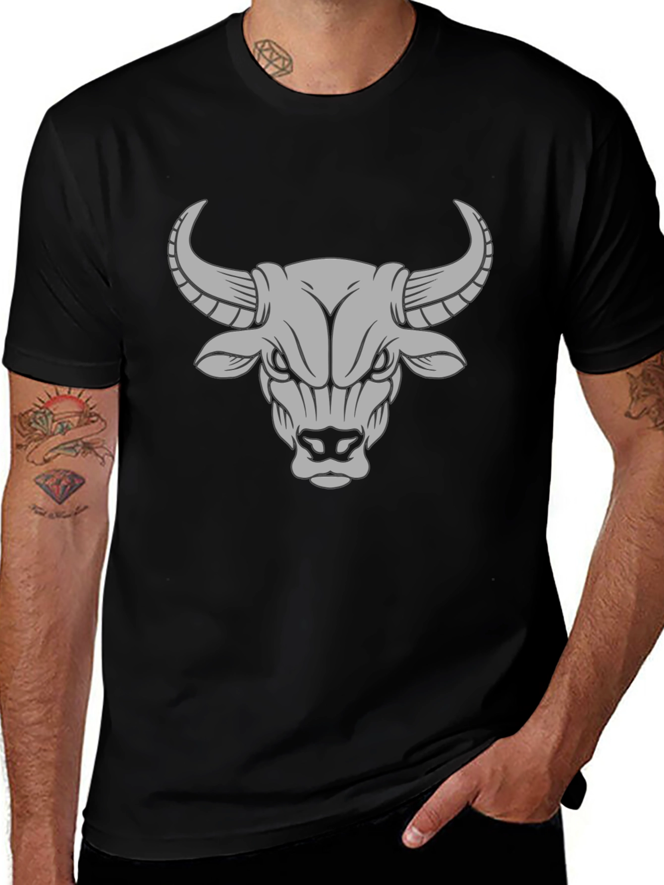 Variant 13 of Bull Graphic Black T-Shirt - Bold & Stylish