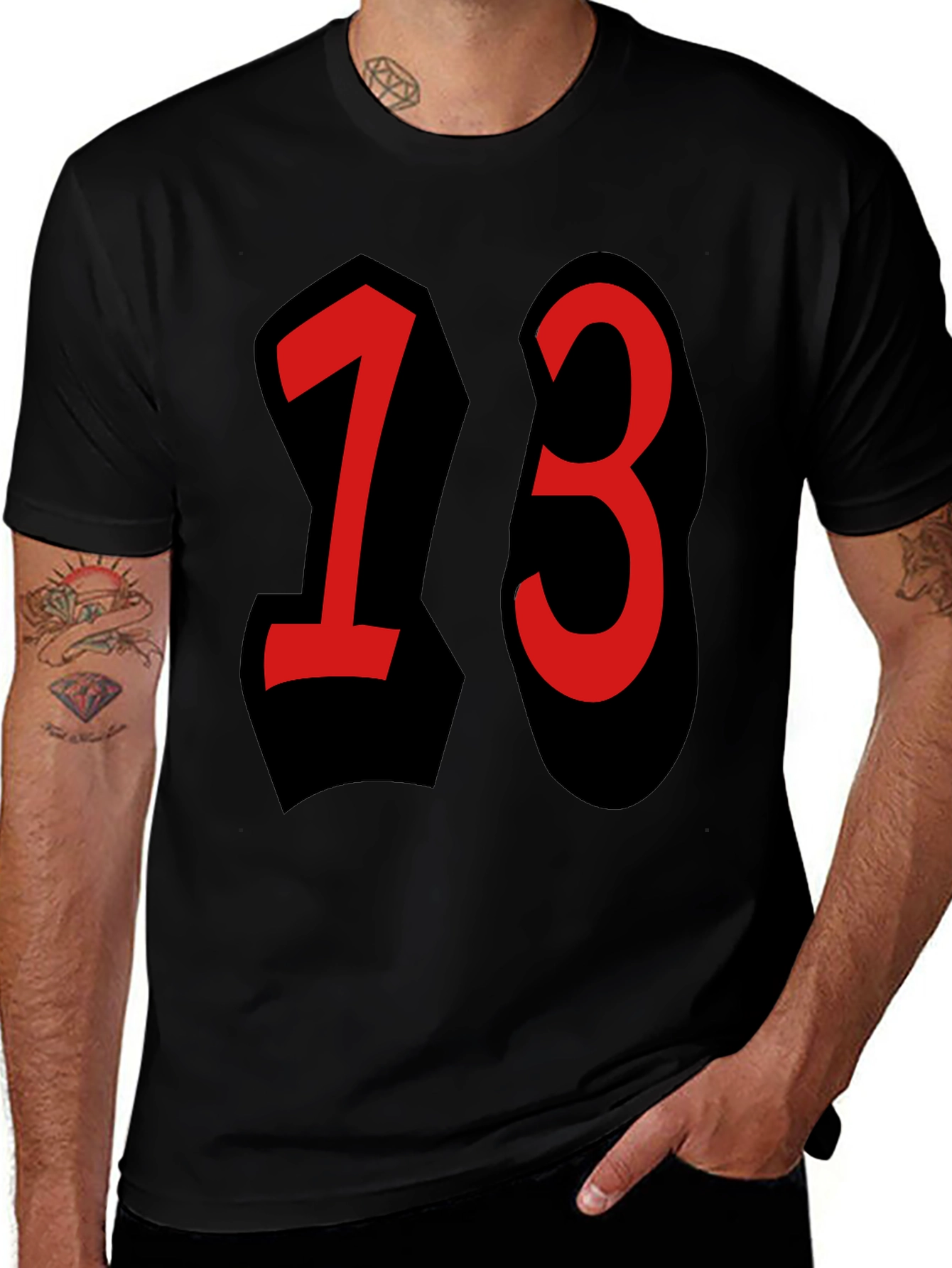 Variant 21 of Lucky Number 13 T-Shirt - Black
