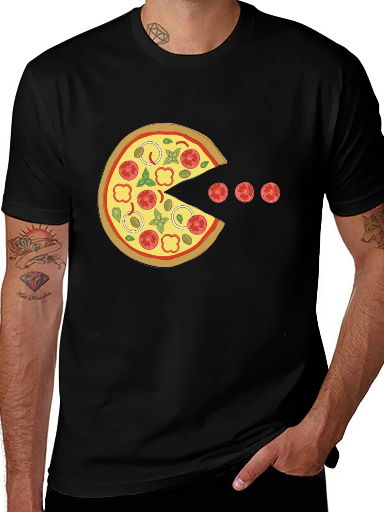 Variant 21 of Pizza Pacman T-Shirt - Funny Foodie Tee