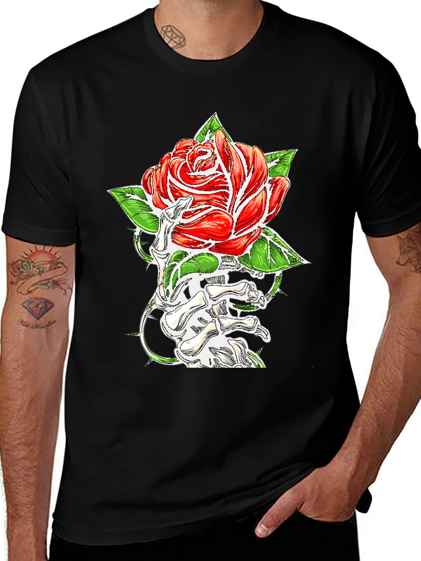 Variant 20 of Rose & Bone Hand Graphic Black T-Shirt